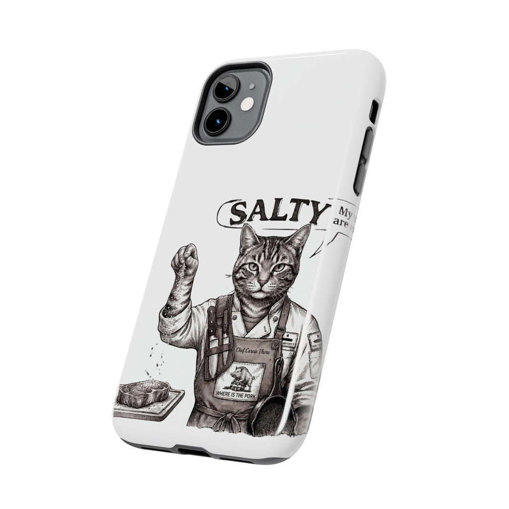 Salty Cat Tough Phone Case — Funny Vintage Fisherman Cat Design
