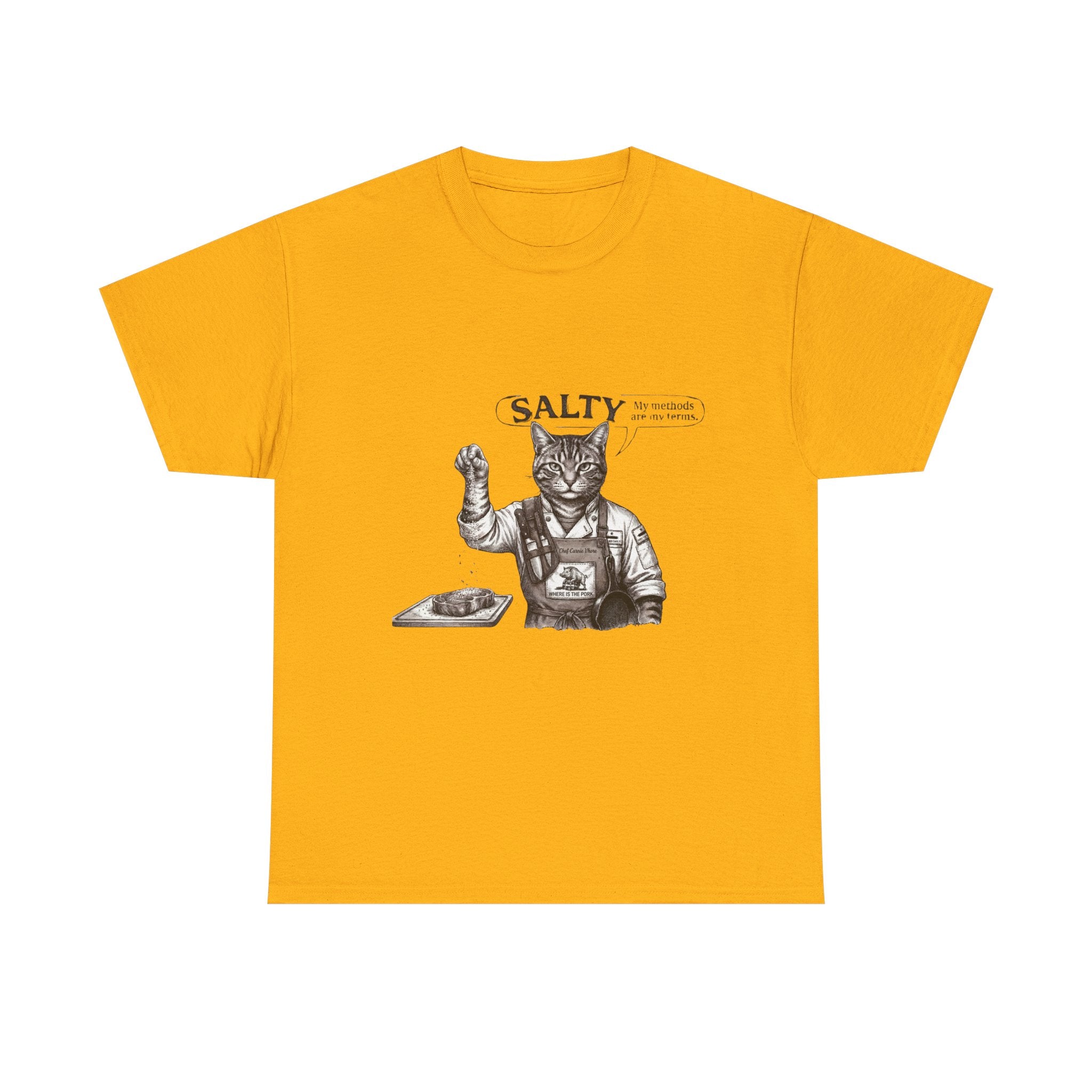 Cat Chef 'Salty' T-Shirt — Vintage Cat Cooking Graphic Tee