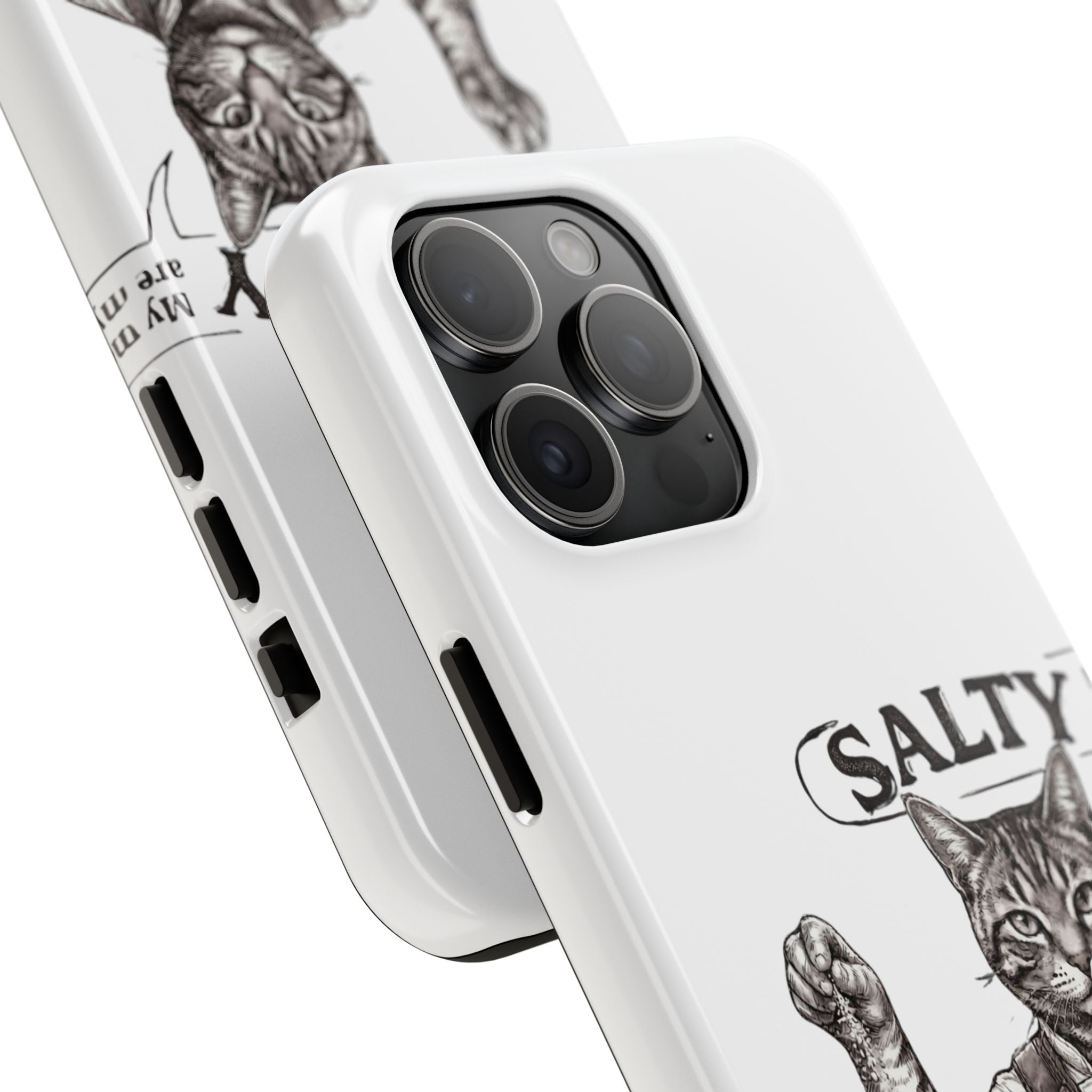 Salty Cat Tough Phone Case — Funny Vintage Fisherman Cat Design