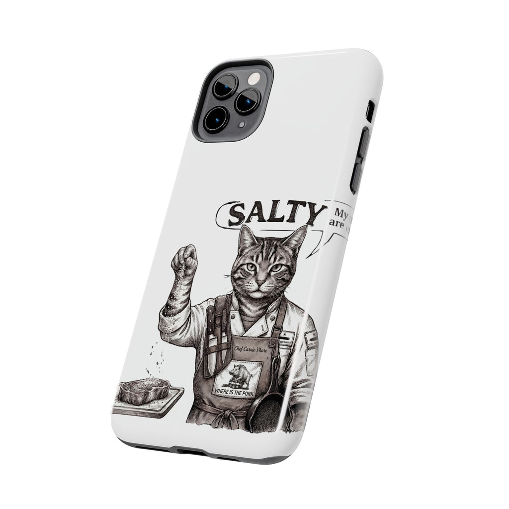 Salty Cat Tough Phone Case — Funny Vintage Fisherman Cat Design
