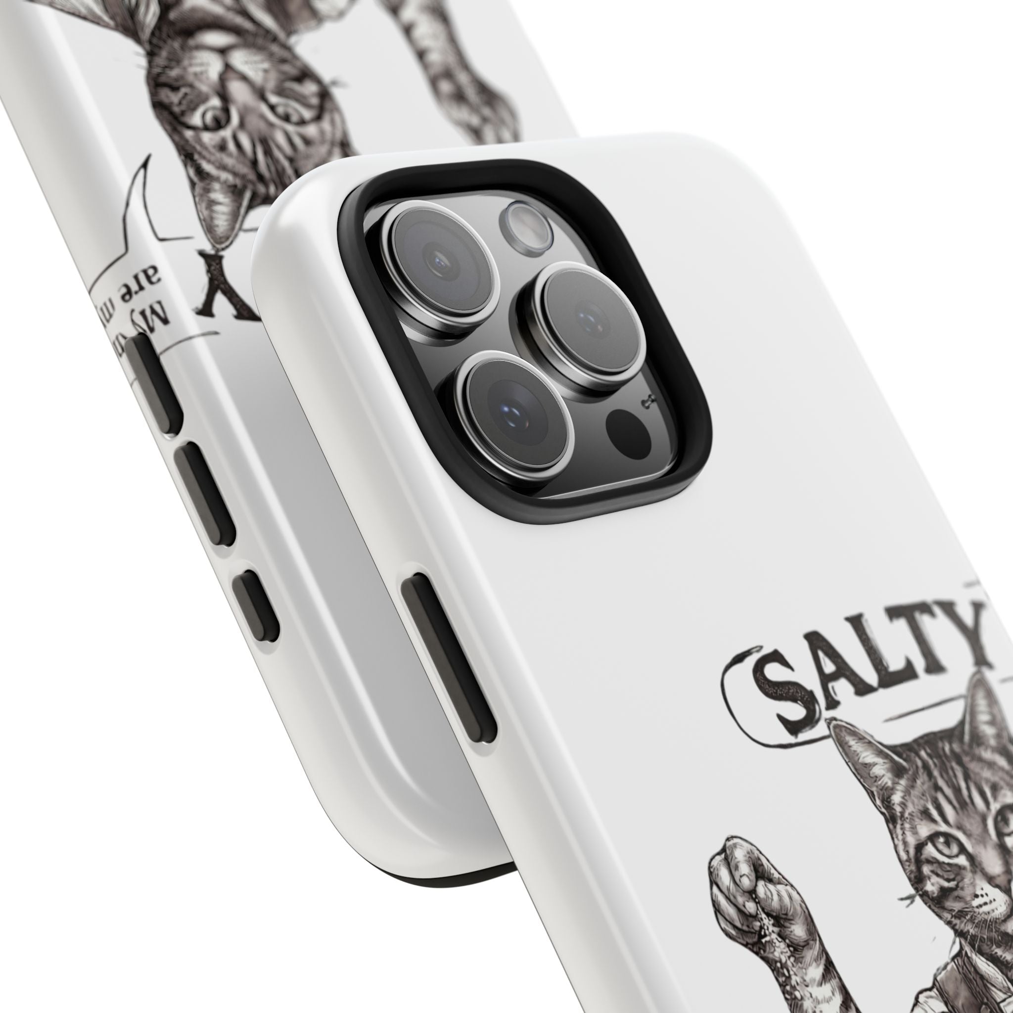 Salty Cat Tough Phone Case — Funny Vintage Fisherman Cat Design