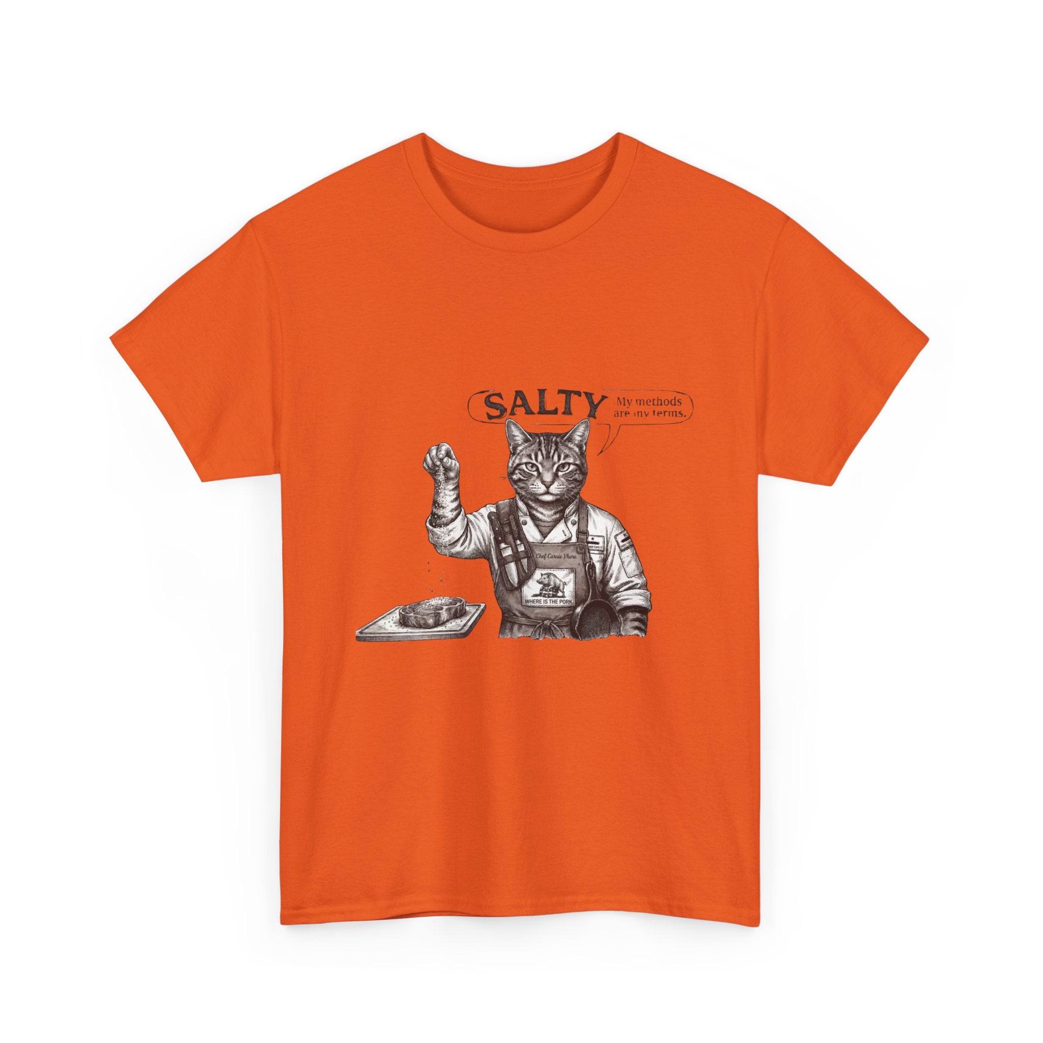 Cat Chef 'Salty' T-Shirt — Vintage Cat Cooking Graphic Tee