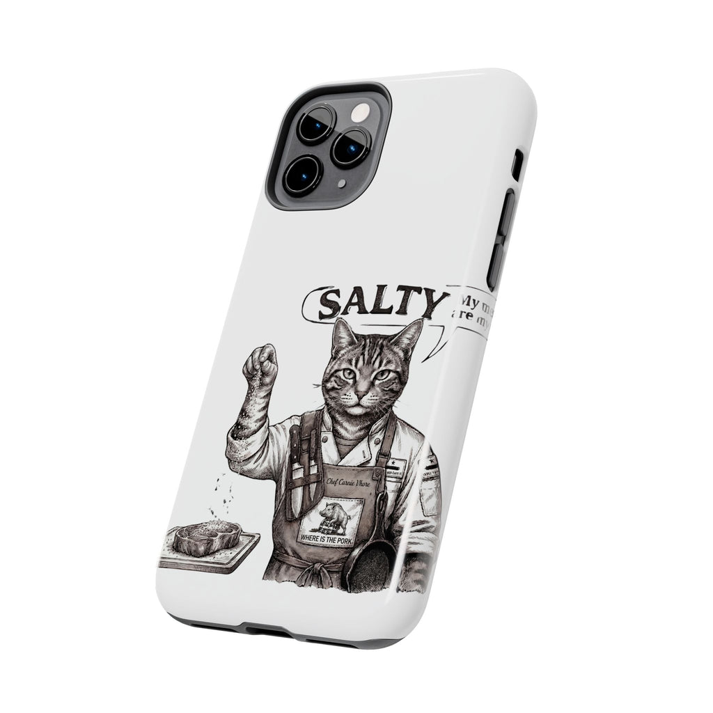 Salty Cat Tough Phone Case — Funny Vintage Fisherman Cat Design