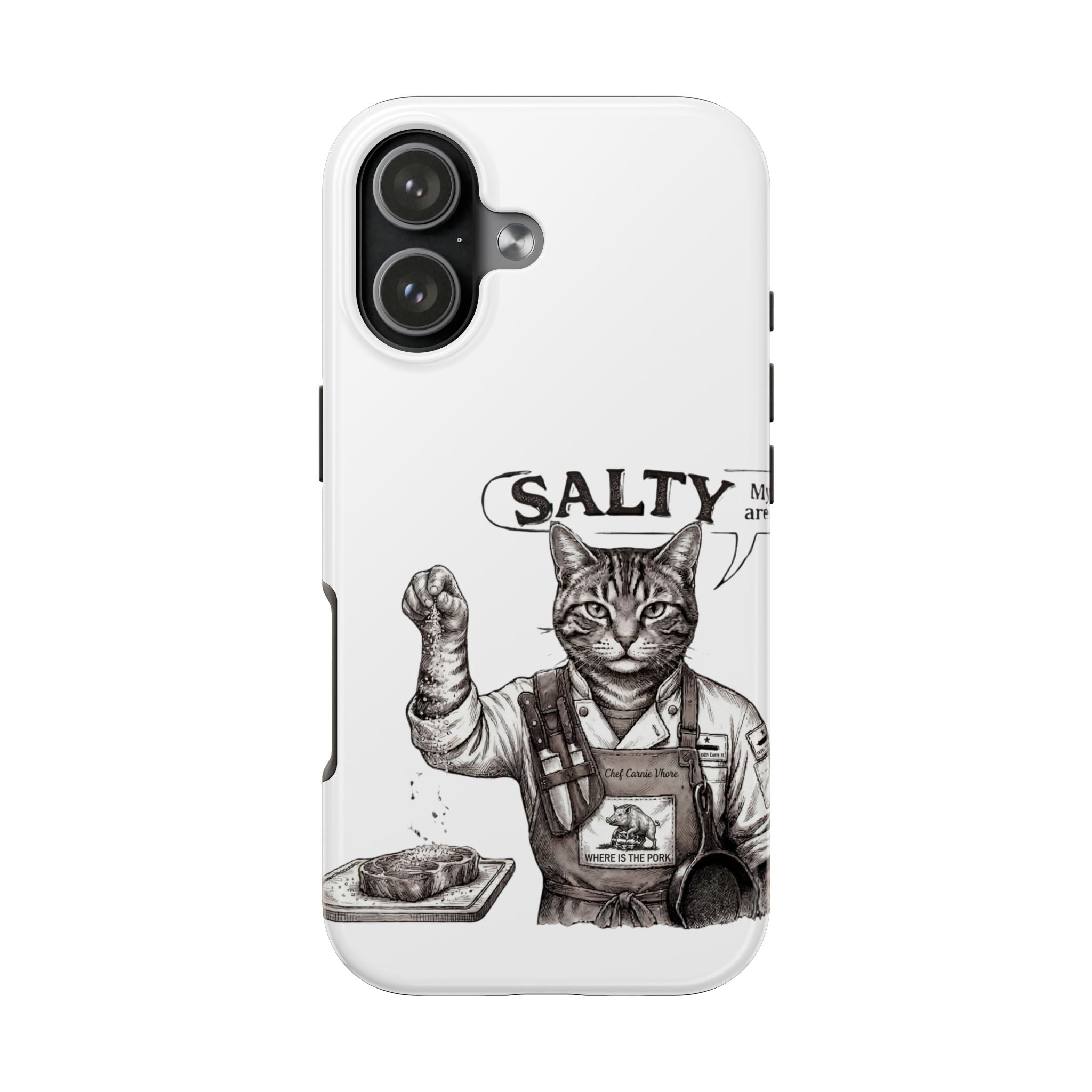 Salty Cat Tough Phone Case — Funny Vintage Fisherman Cat Design