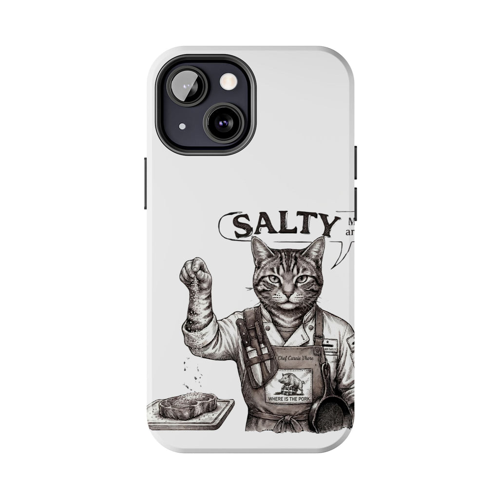 Salty Cat Tough Phone Case — Funny Vintage Fisherman Cat Design