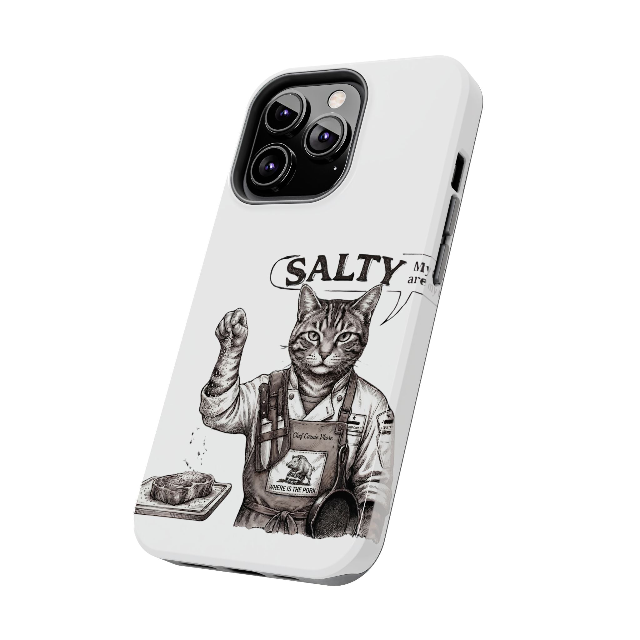 Salty Cat Tough Phone Case — Funny Vintage Fisherman Cat Design