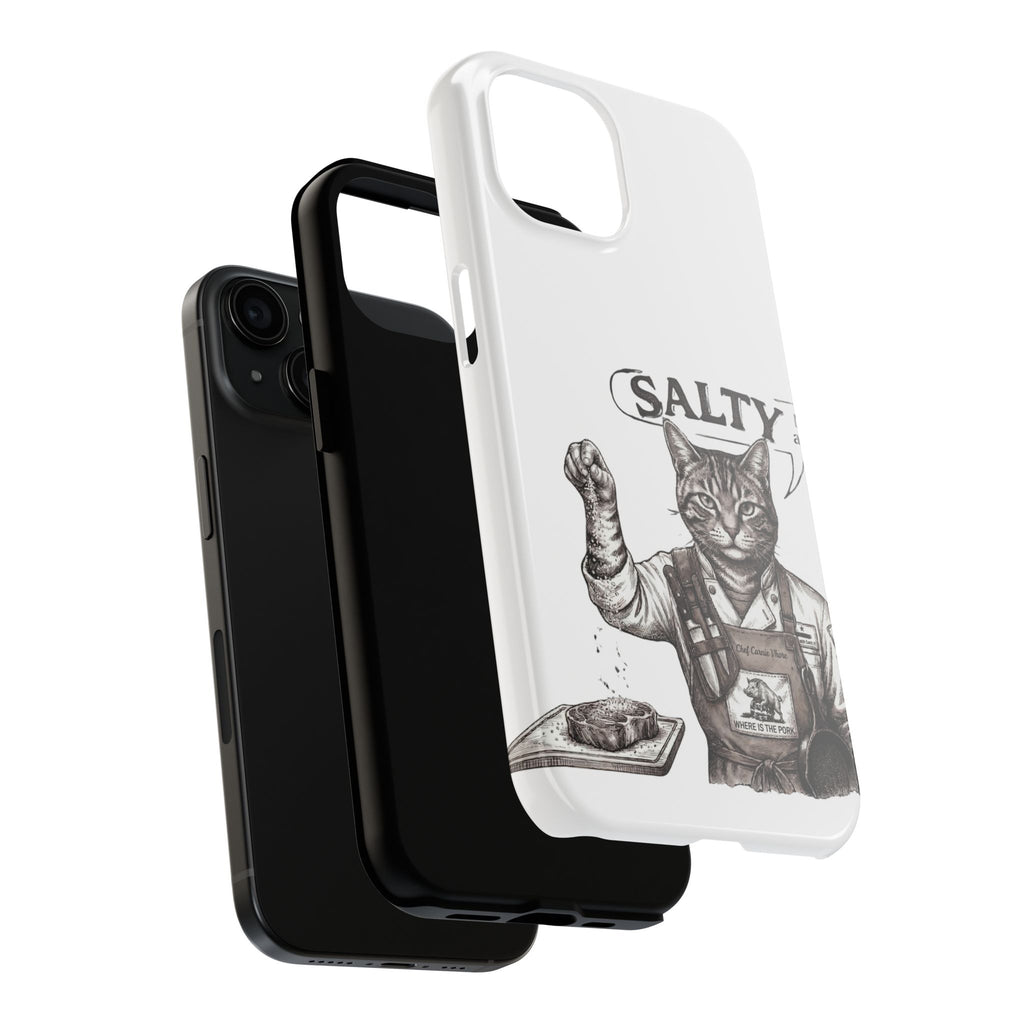 Salty Cat Tough Phone Case — Funny Vintage Fisherman Cat Design