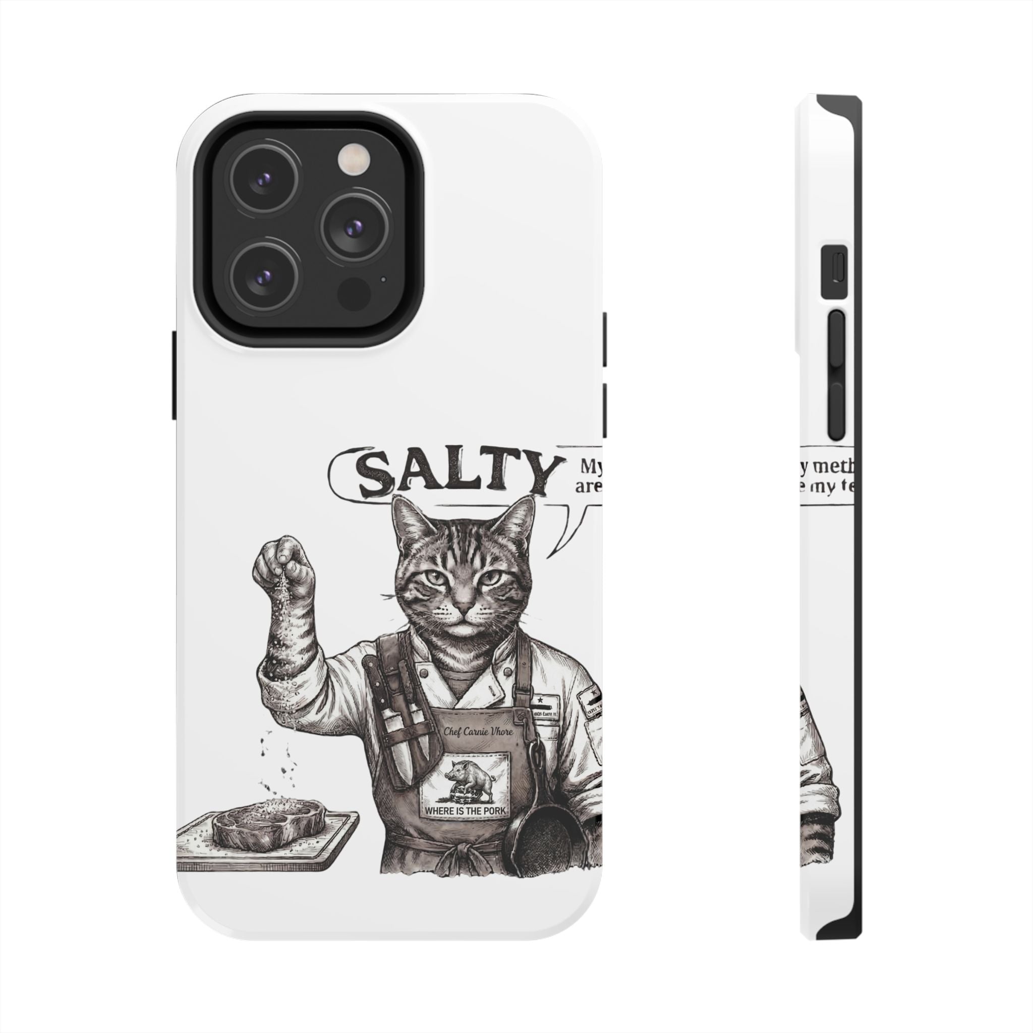 Salty Cat Tough Phone Case — Funny Vintage Fisherman Cat Design