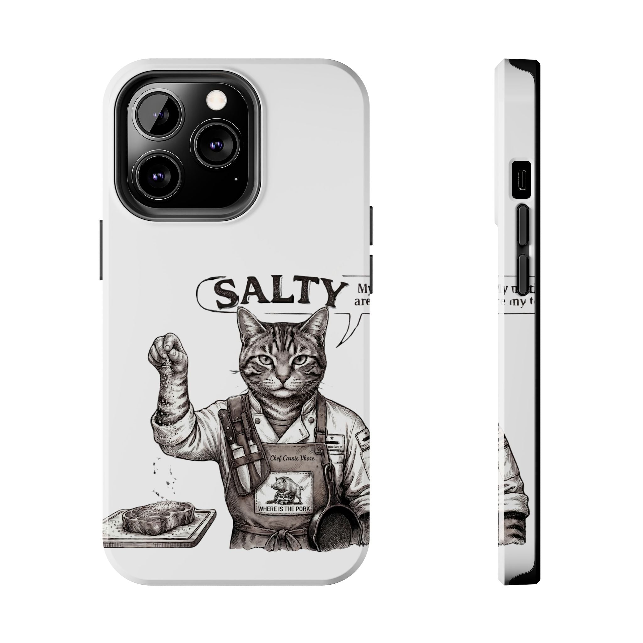 Salty Cat Tough Phone Case — Funny Vintage Fisherman Cat Design