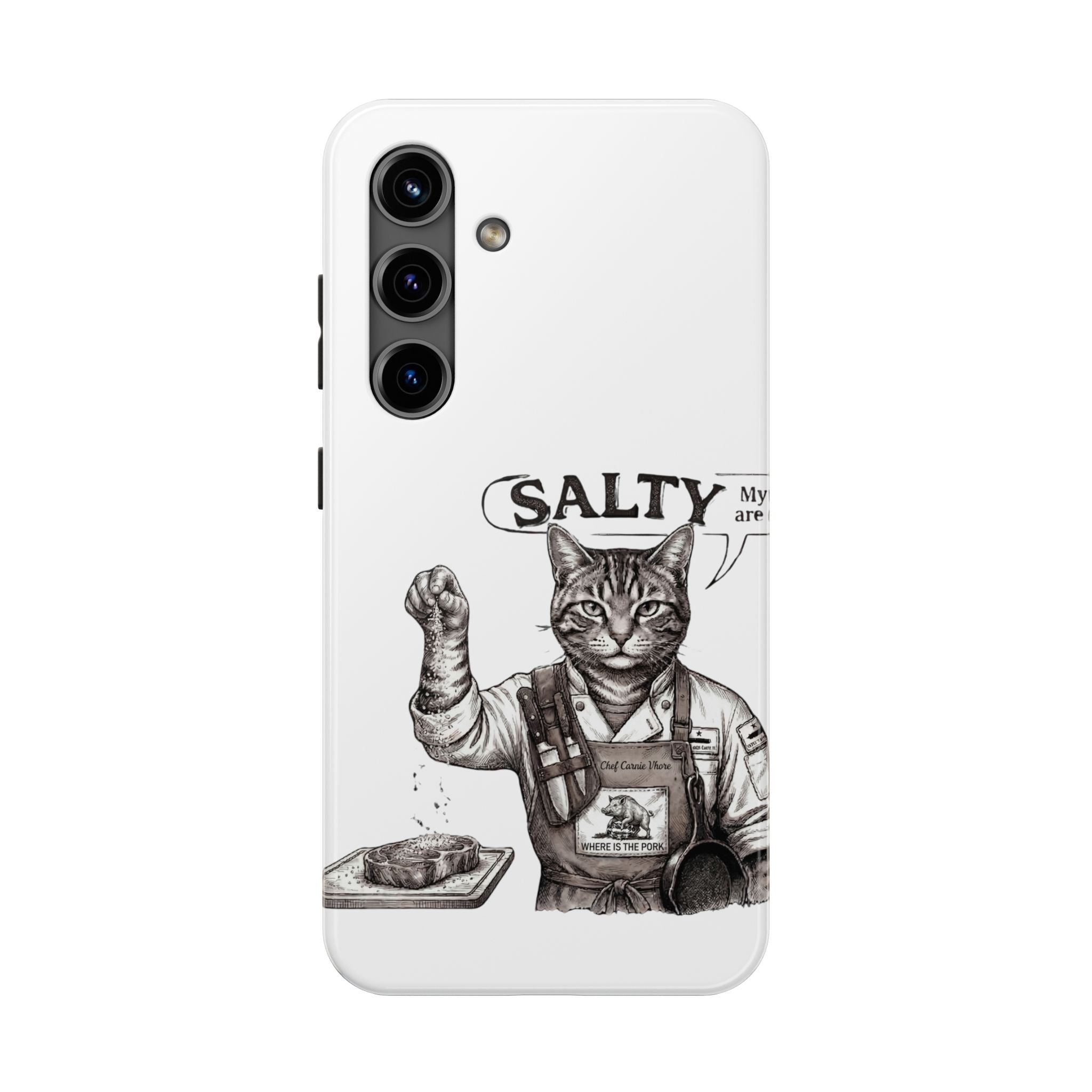 Salty Cat Tough Phone Case — Funny Vintage Fisherman Cat Design
