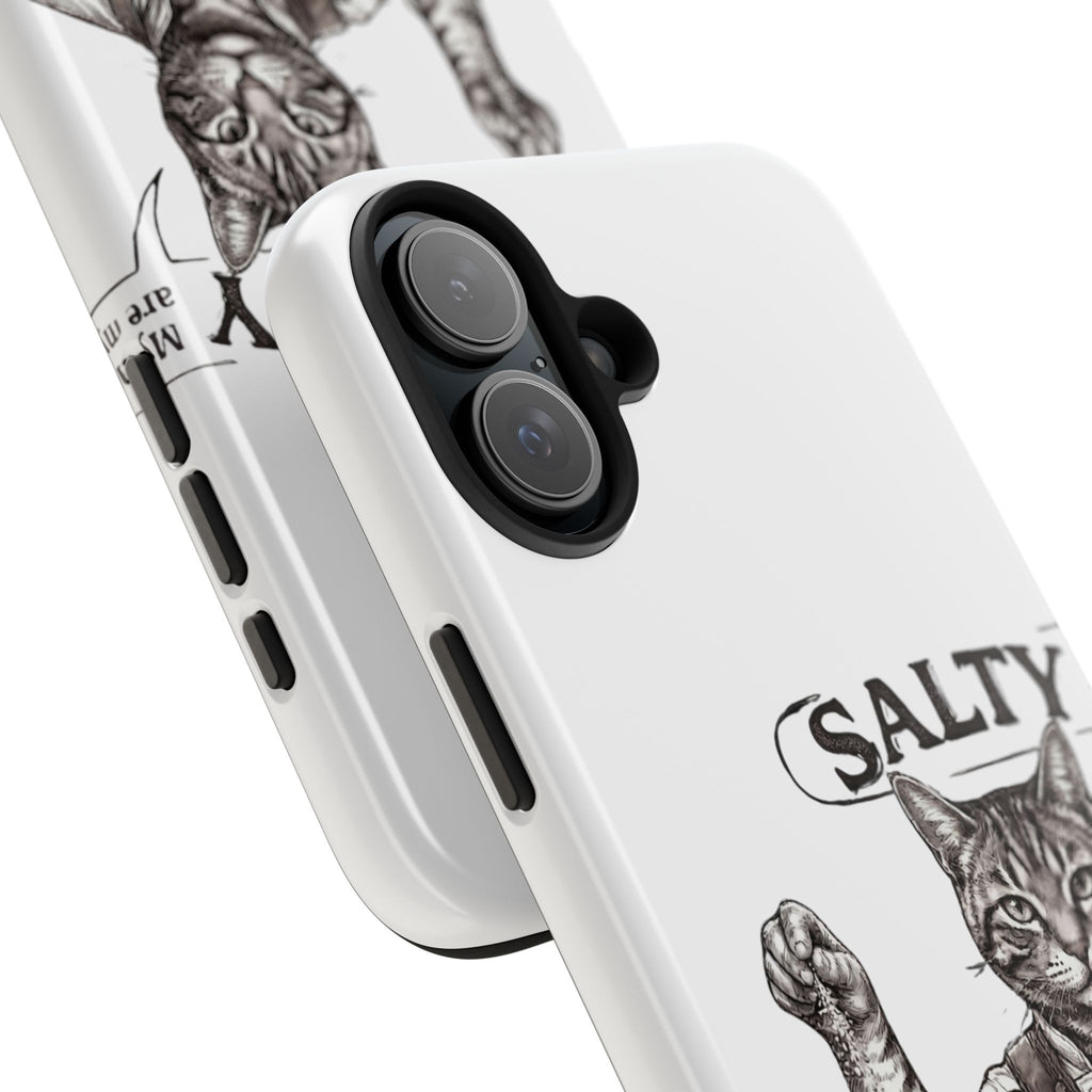 Salty Cat Tough Phone Case — Funny Vintage Fisherman Cat Design