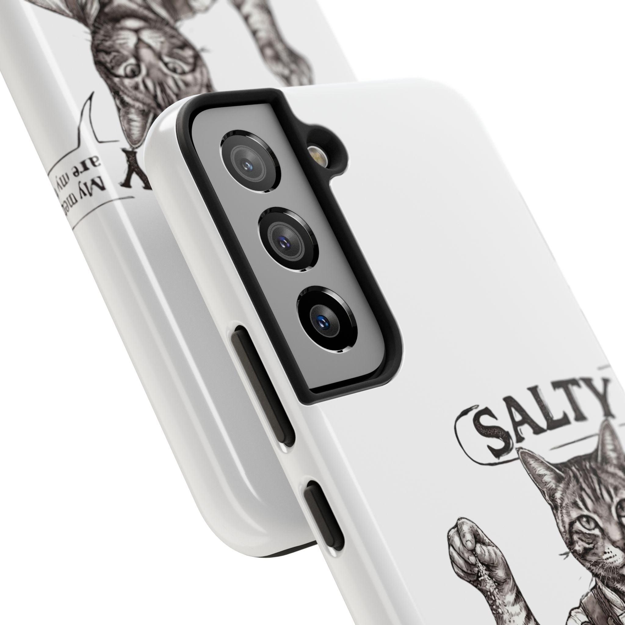 Salty Cat Tough Phone Case — Funny Vintage Fisherman Cat Design