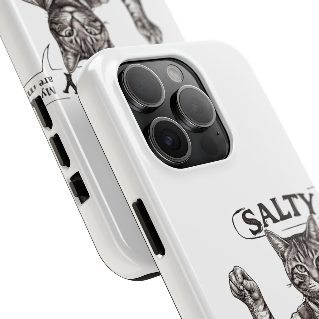 Salty Cat Tough Phone Case — Funny Vintage Fisherman Cat Design
