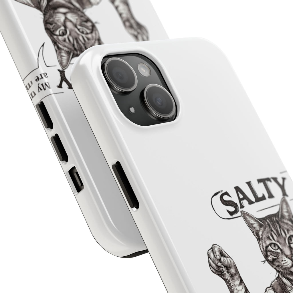 Salty Cat Tough Phone Case — Funny Vintage Fisherman Cat Design