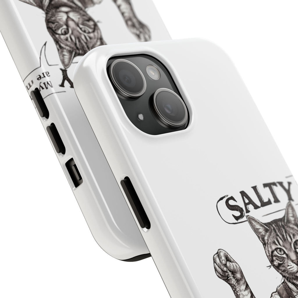 Salty Cat Tough Phone Case — Funny Vintage Fisherman Cat Design