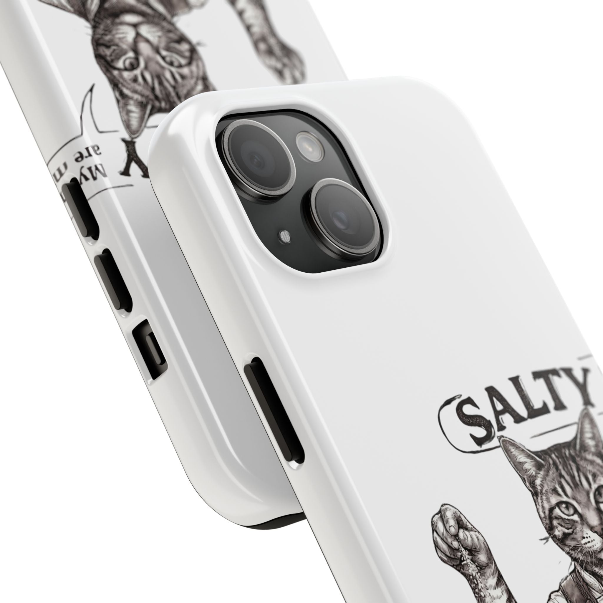 Salty Cat Tough Phone Case — Funny Vintage Fisherman Cat Design