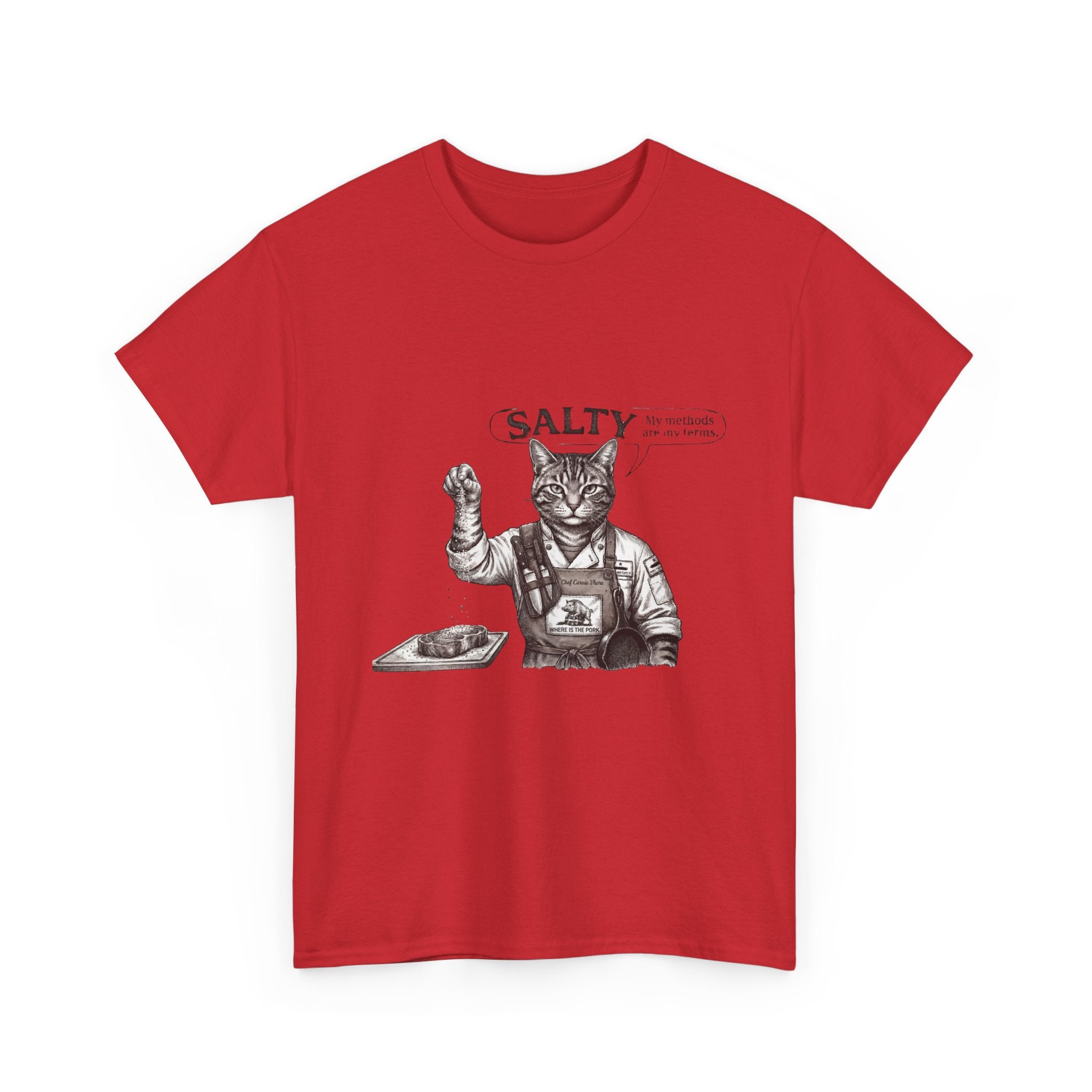 Cat Chef 'Salty' T-Shirt — Vintage Cat Cooking Graphic Tee