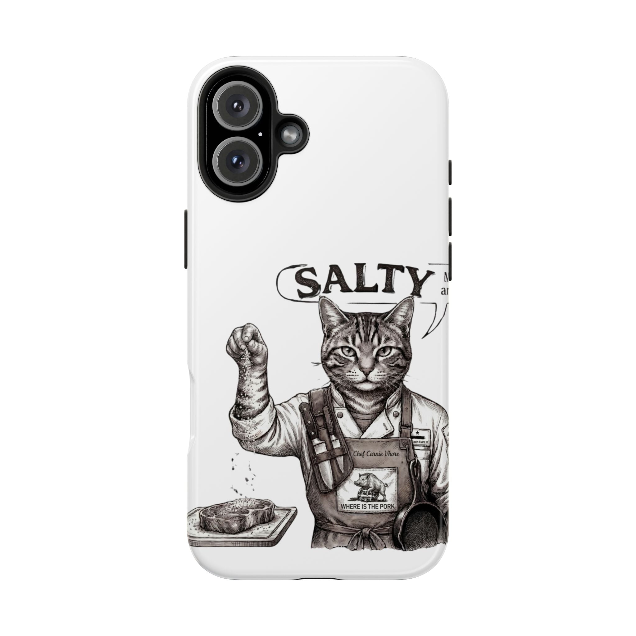 Salty Cat Tough Phone Case — Funny Vintage Fisherman Cat Design