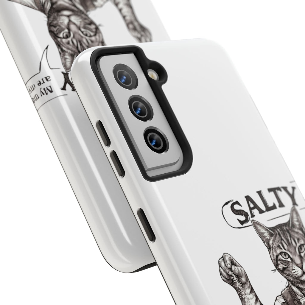 Salty Cat Tough Phone Case — Funny Vintage Fisherman Cat Design