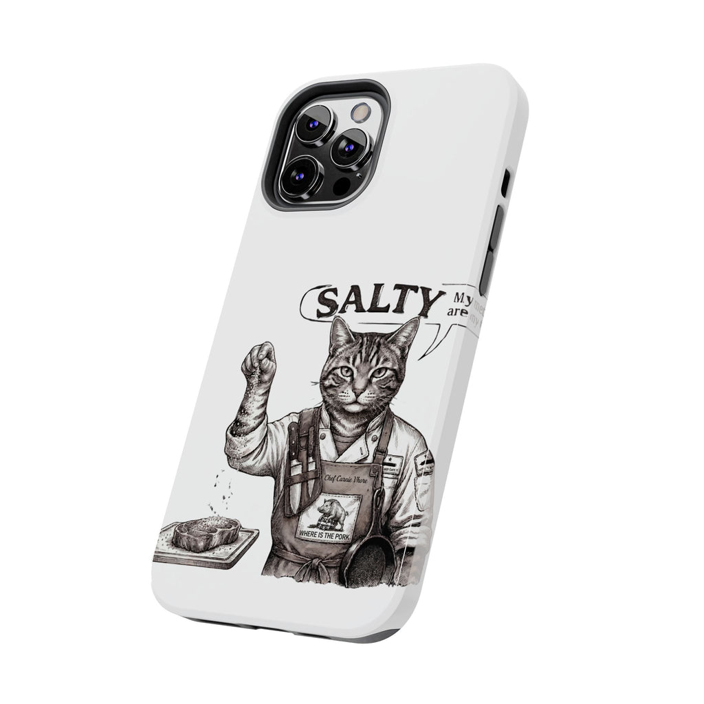 Salty Cat Tough Phone Case — Funny Vintage Fisherman Cat Design