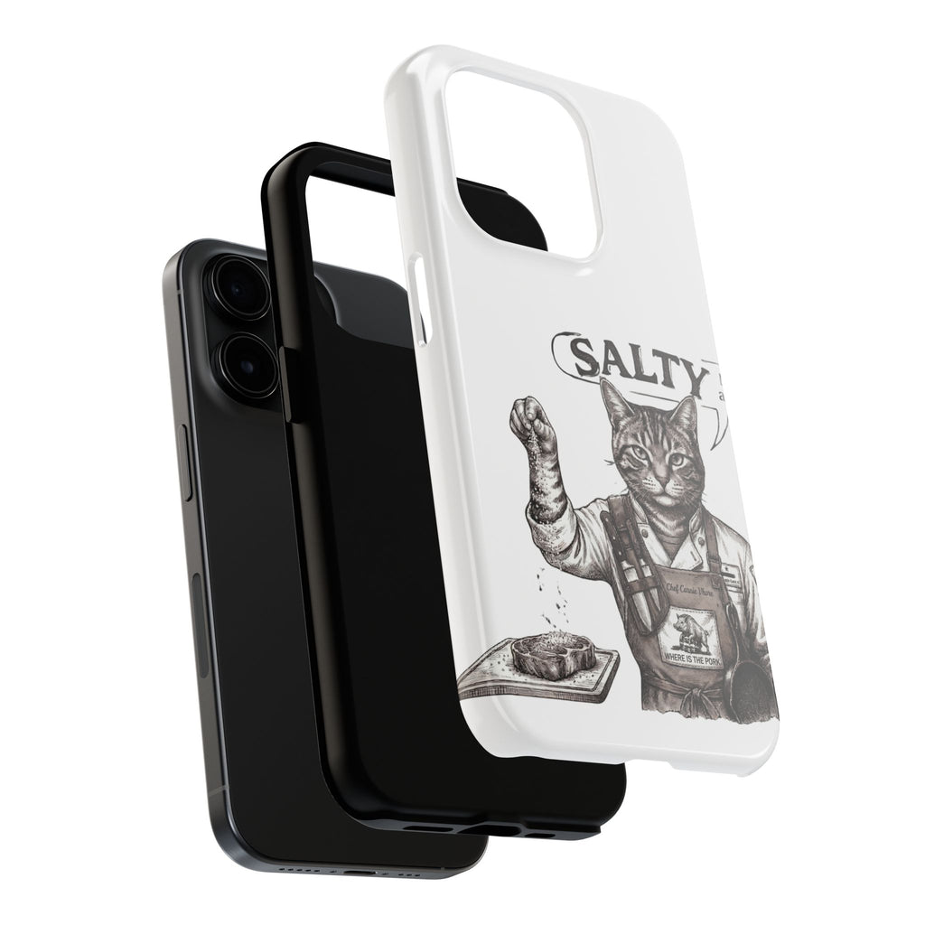 Salty Cat Tough Phone Case — Funny Vintage Fisherman Cat Design