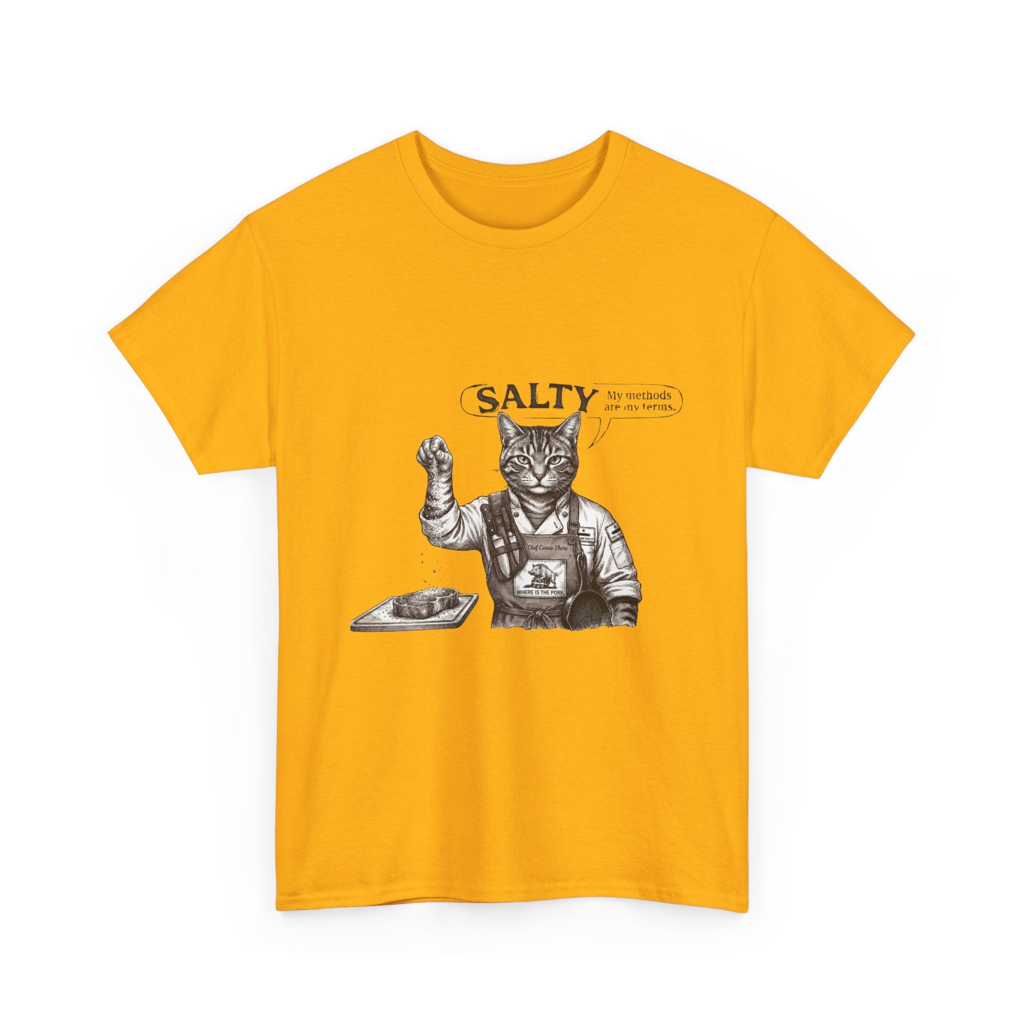 Cat Chef 'Salty' T-Shirt — Vintage Cat Cooking Graphic Tee
