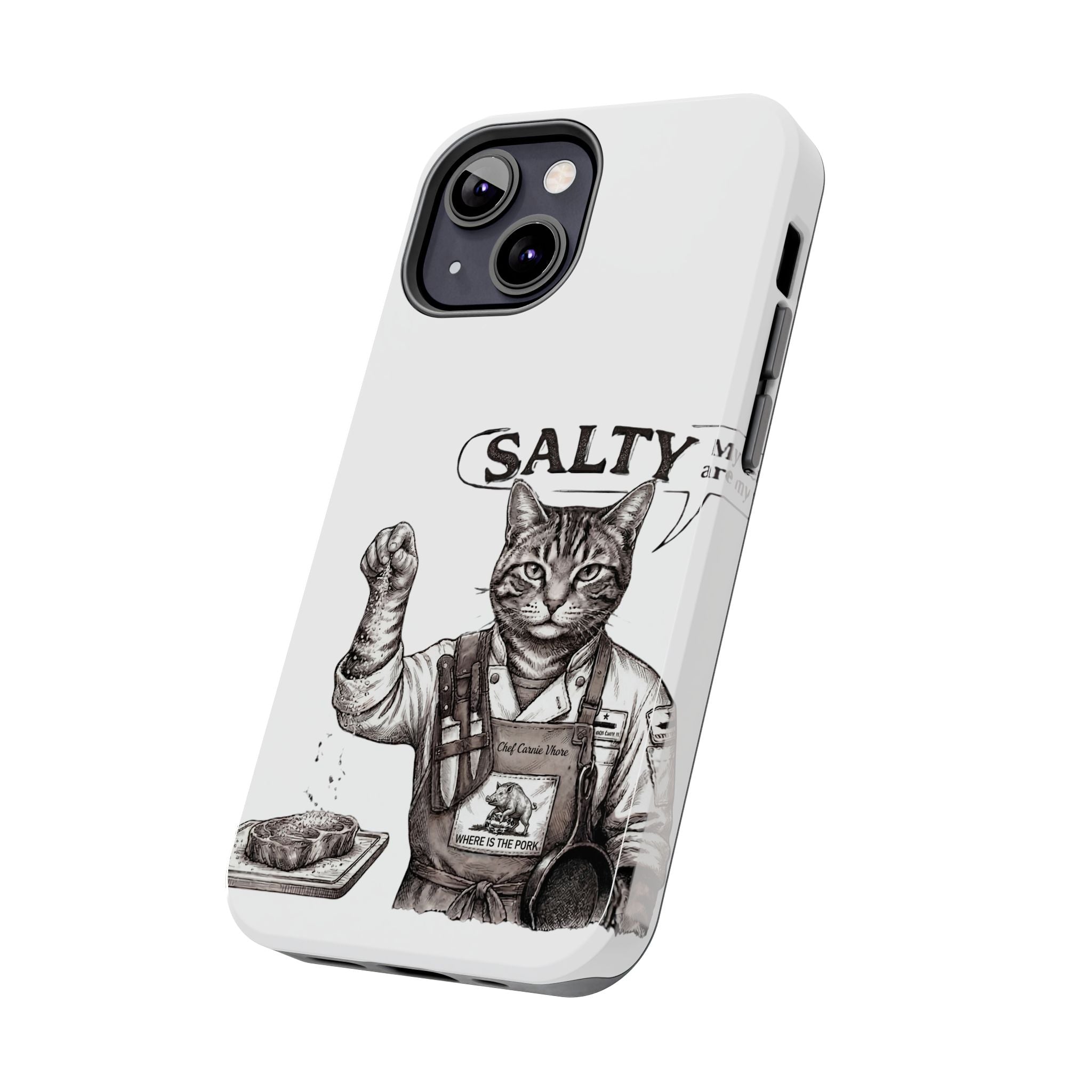 Salty Cat Tough Phone Case — Funny Vintage Fisherman Cat Design
