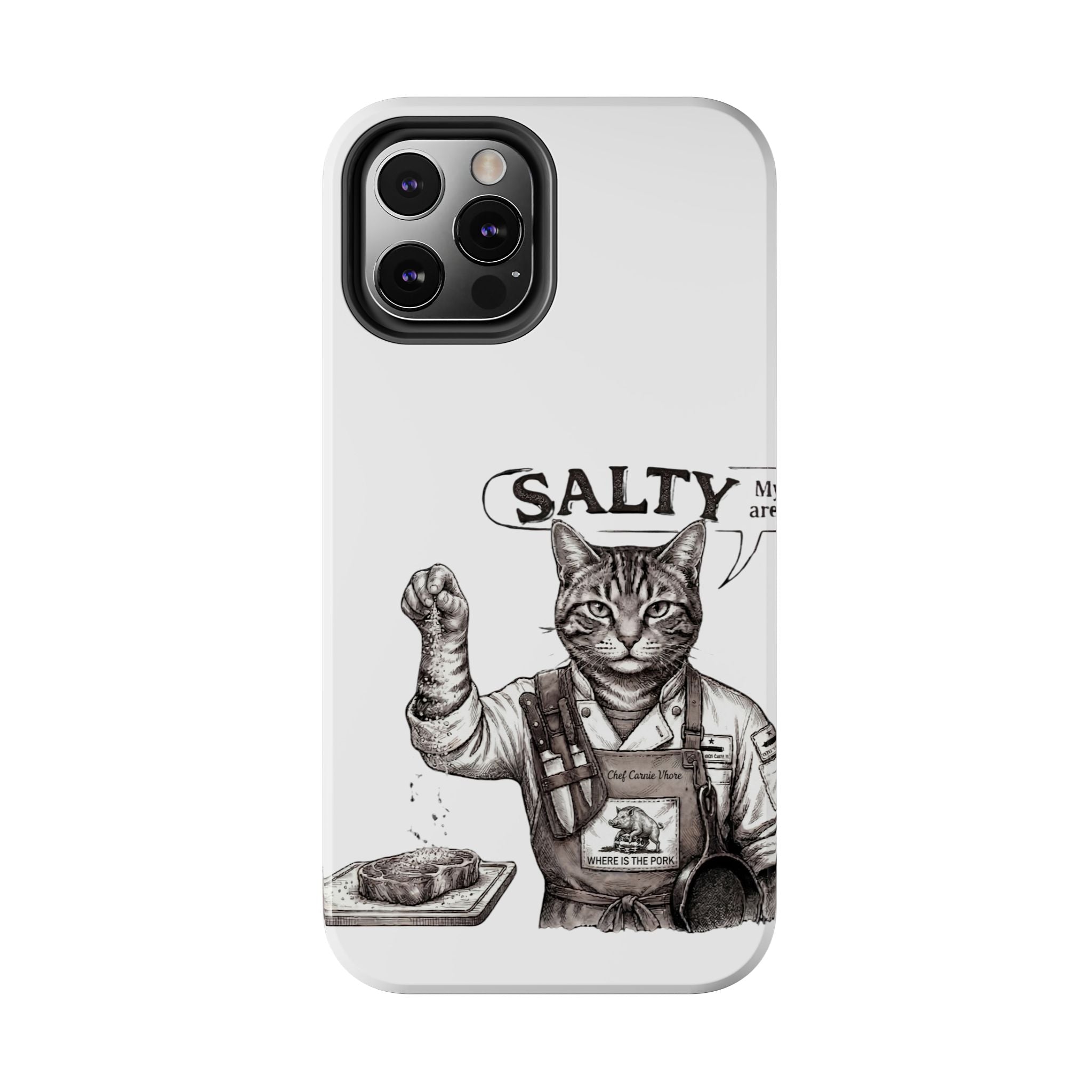 Salty Cat Tough Phone Case — Funny Vintage Fisherman Cat Design