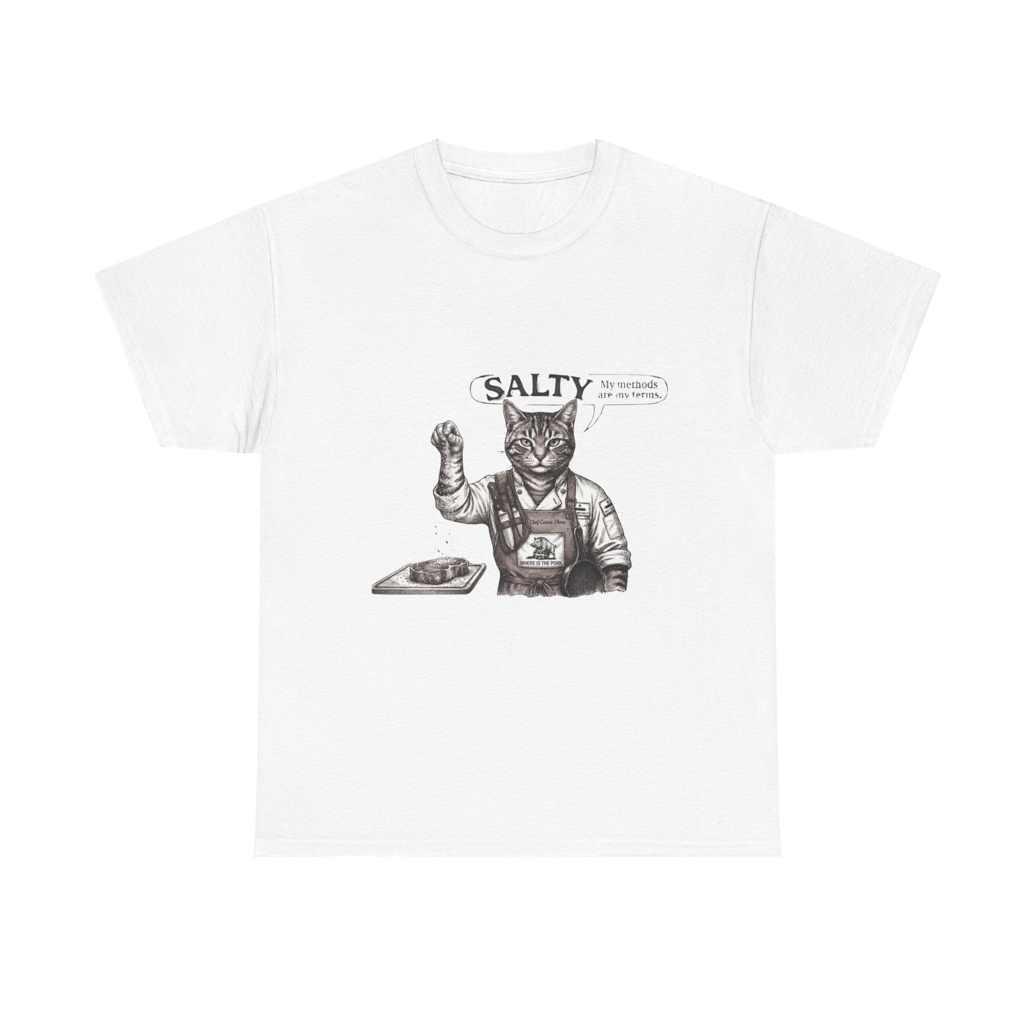 Cat Chef 'Salty' T-Shirt — Vintage Cat Cooking Graphic Tee