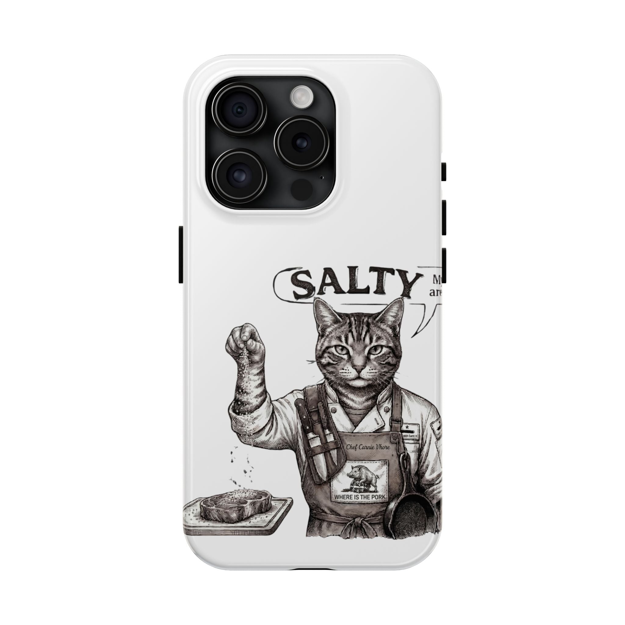 Salty Cat Tough Phone Case — Funny Vintage Fisherman Cat Design