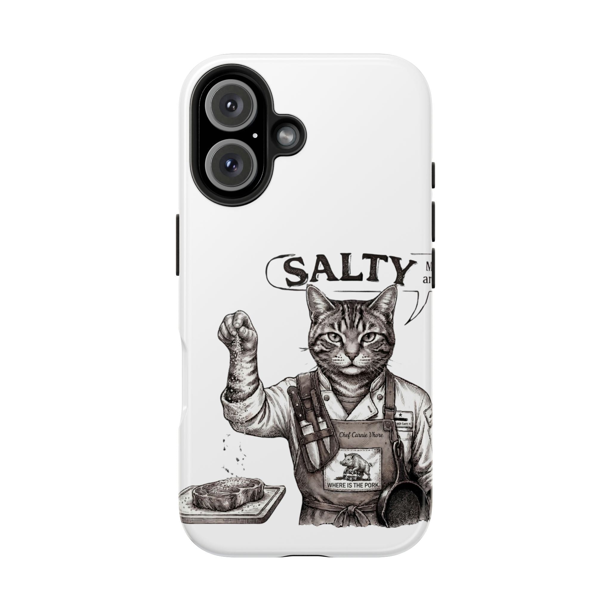 Salty Cat Tough Phone Case — Funny Vintage Fisherman Cat Design