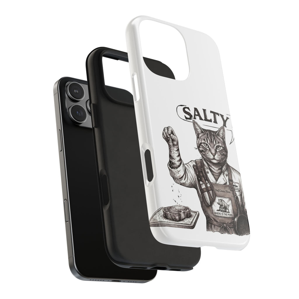 Salty Cat Tough Phone Case — Funny Vintage Fisherman Cat Design