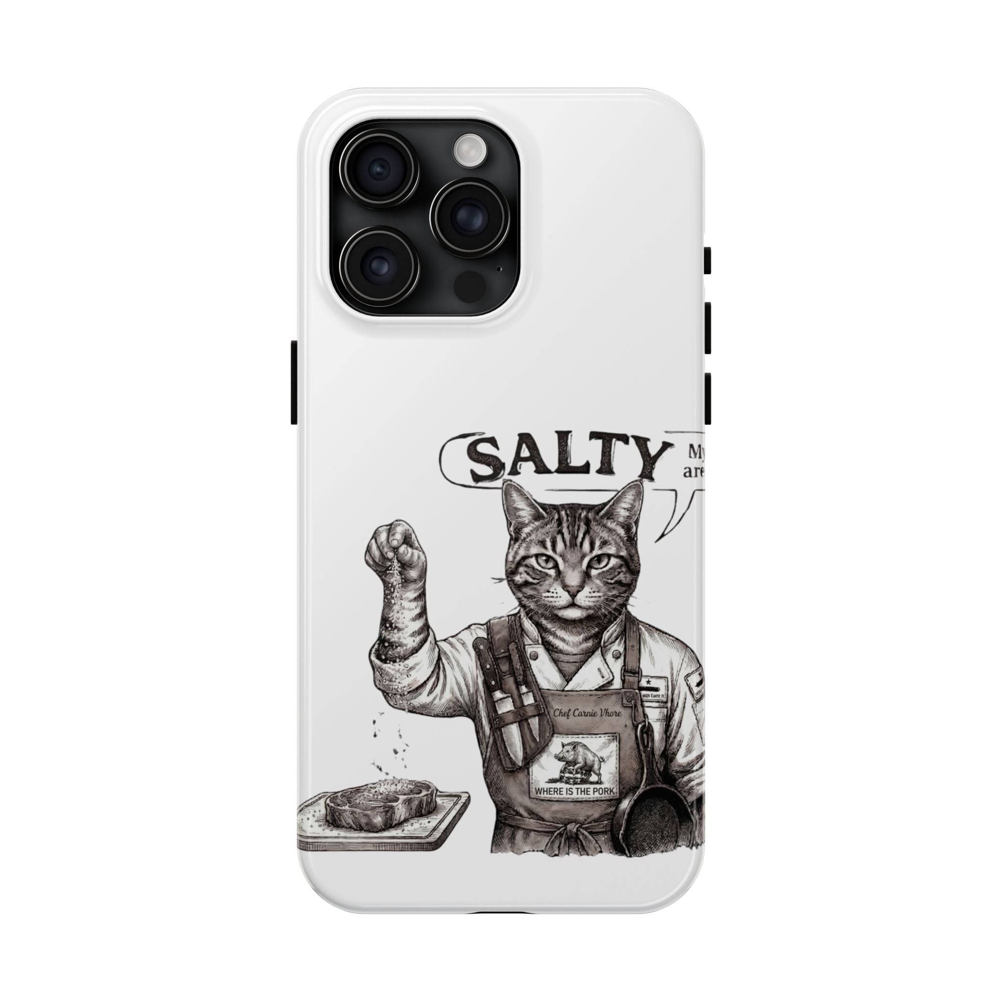 Salty Cat Tough Phone Case — Funny Vintage Fisherman Cat Design