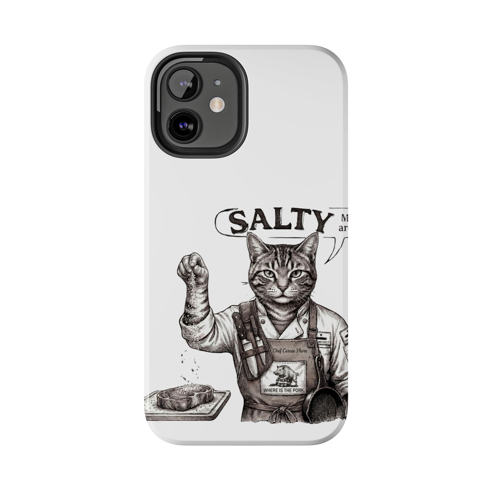 Salty Cat Tough Phone Case — Funny Vintage Fisherman Cat Design