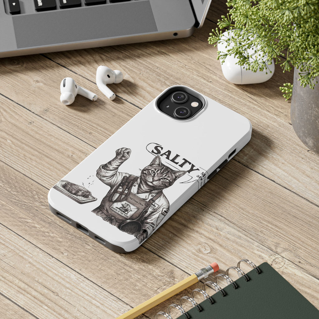 Salty Cat Tough Phone Case — Funny Vintage Fisherman Cat Design