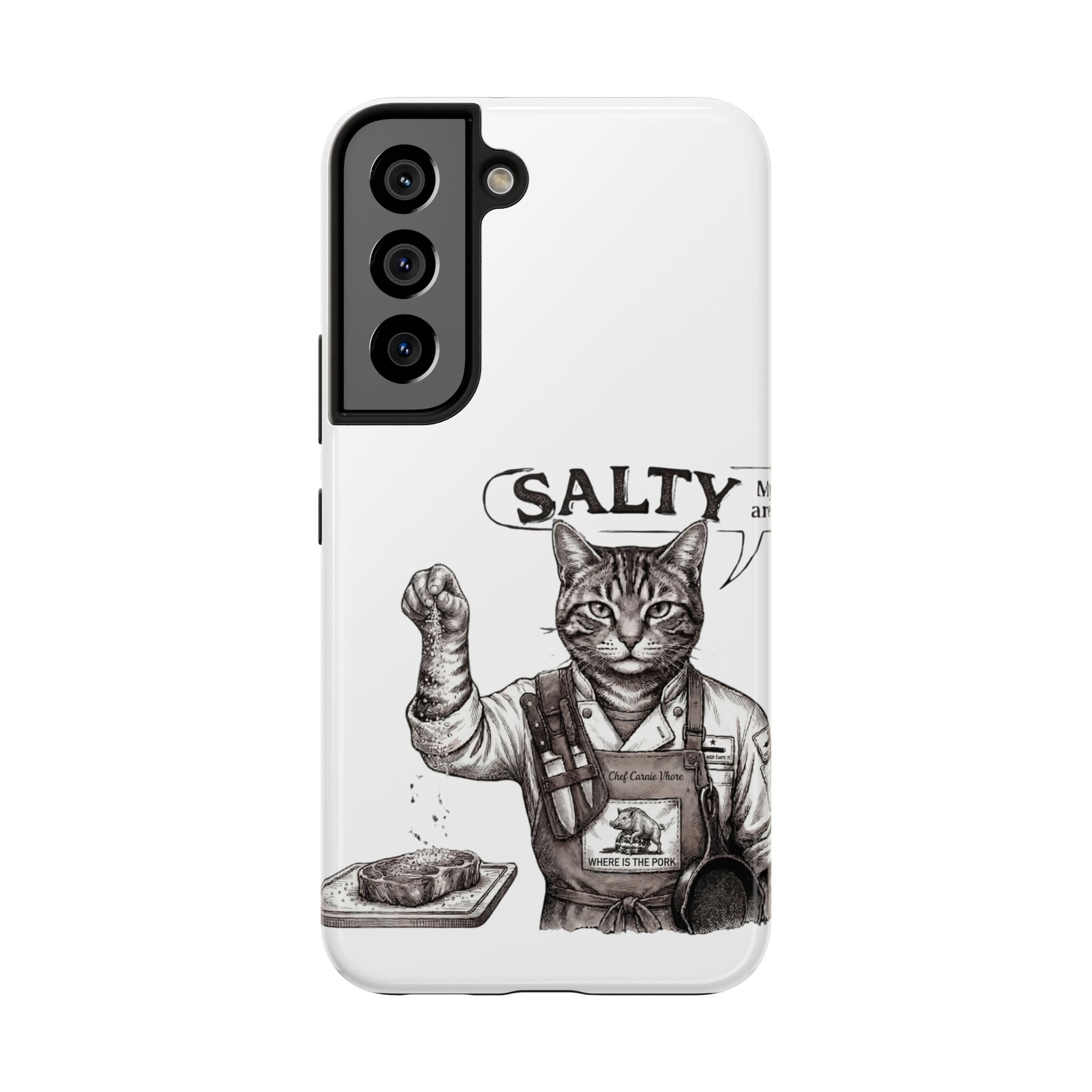 Salty Cat Tough Phone Case — Funny Vintage Fisherman Cat Design
