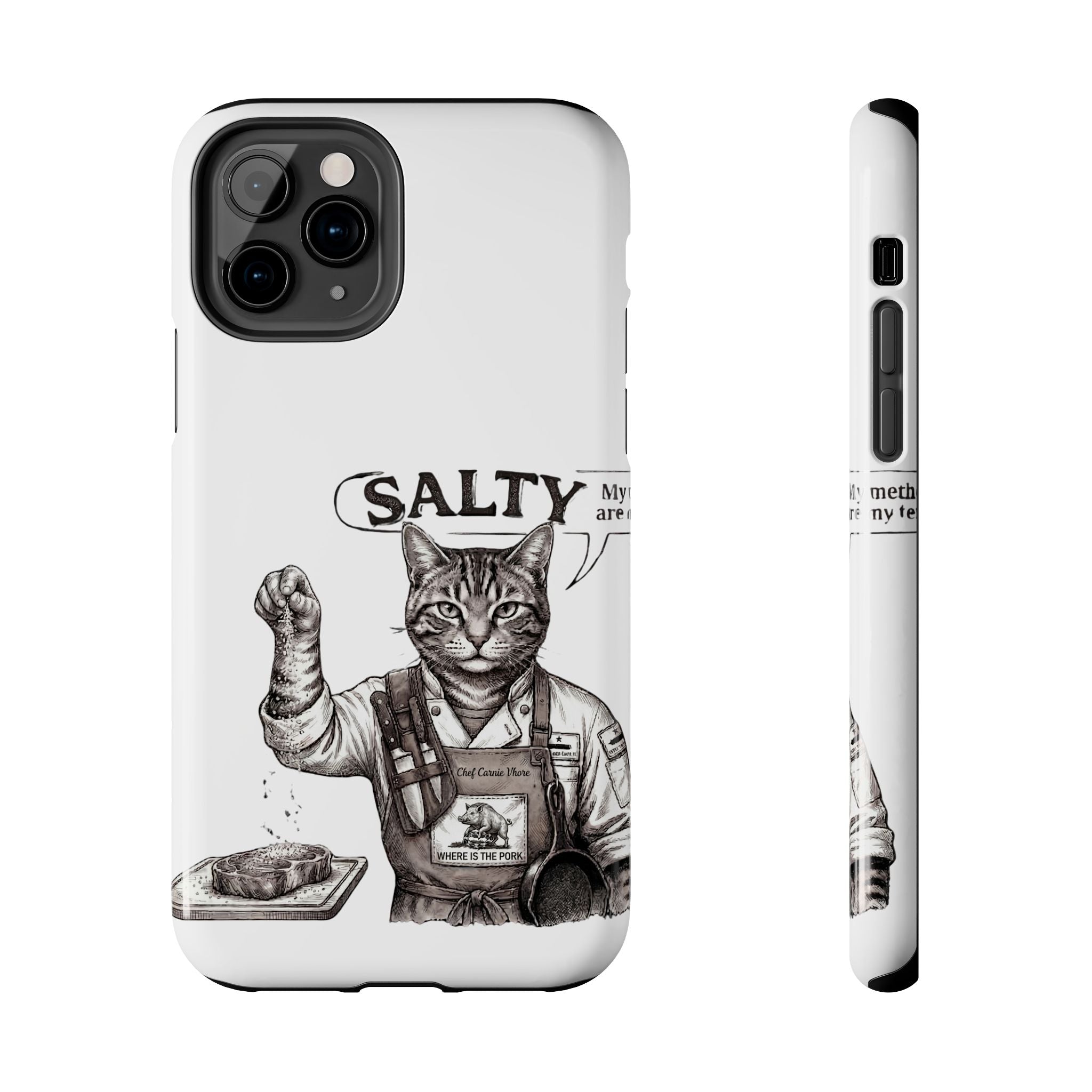 Salty Cat Tough Phone Case — Funny Vintage Fisherman Cat Design
