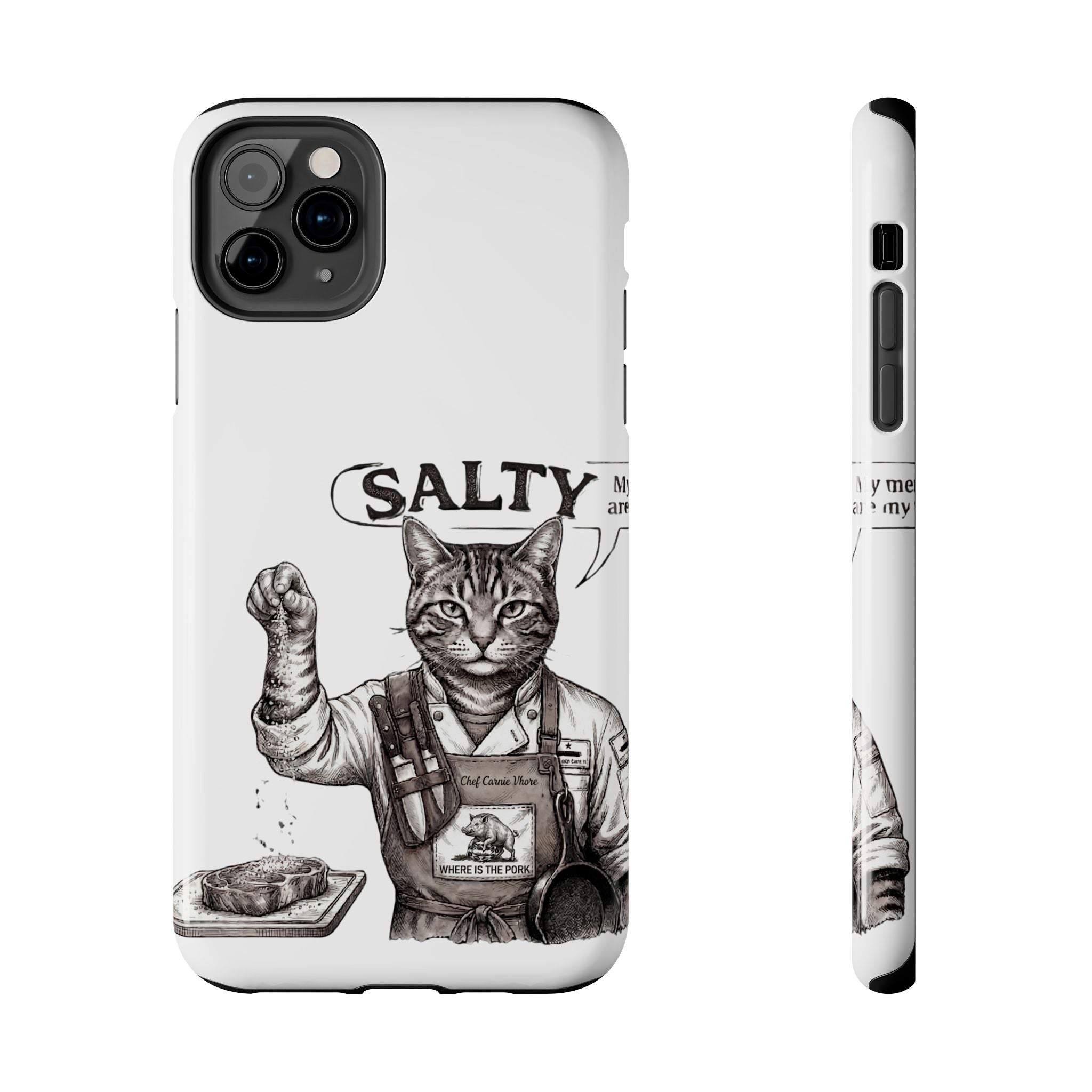Salty Cat Tough Phone Case — Funny Vintage Fisherman Cat Design
