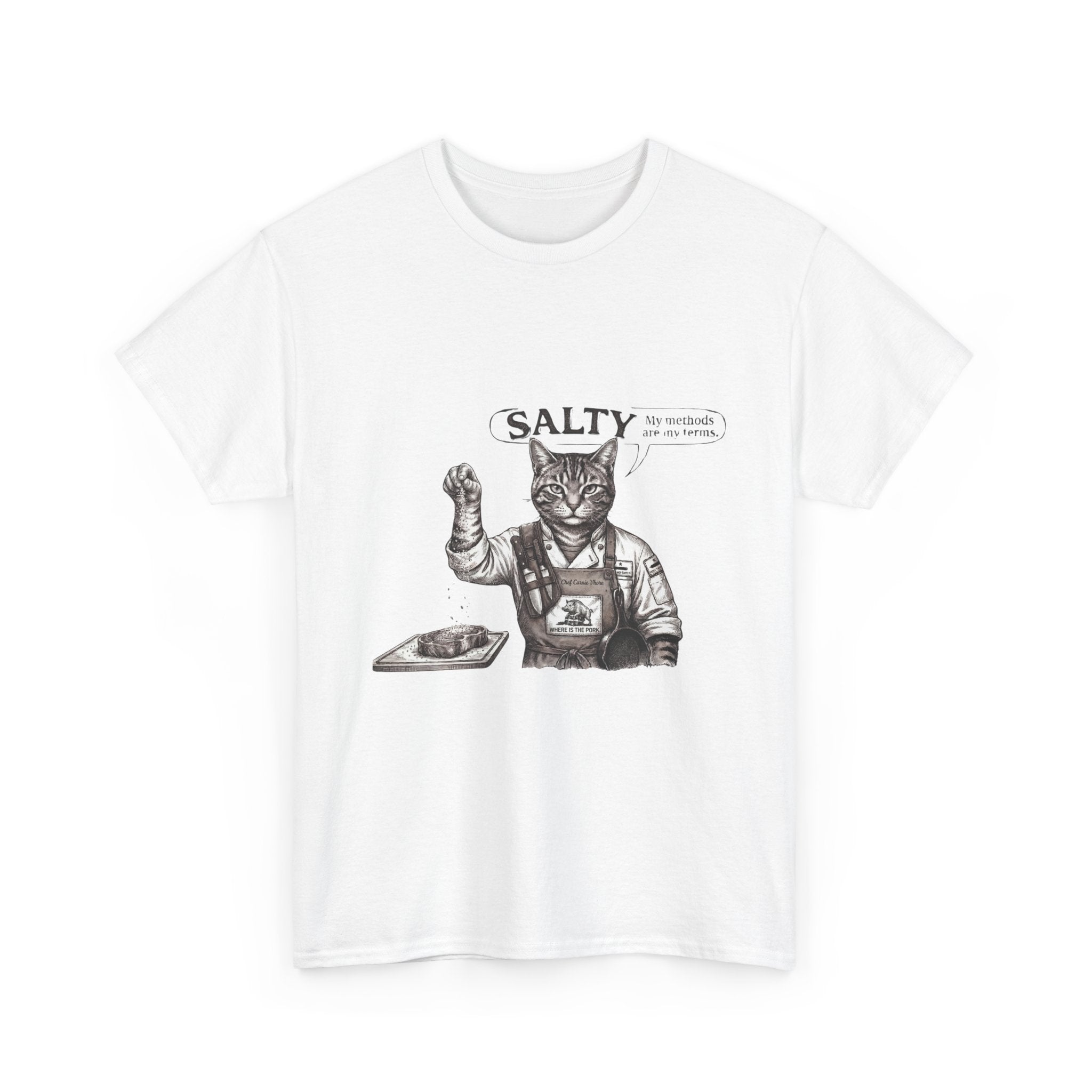 Cat Chef 'Salty' T-Shirt — Vintage Cat Cooking Graphic Tee