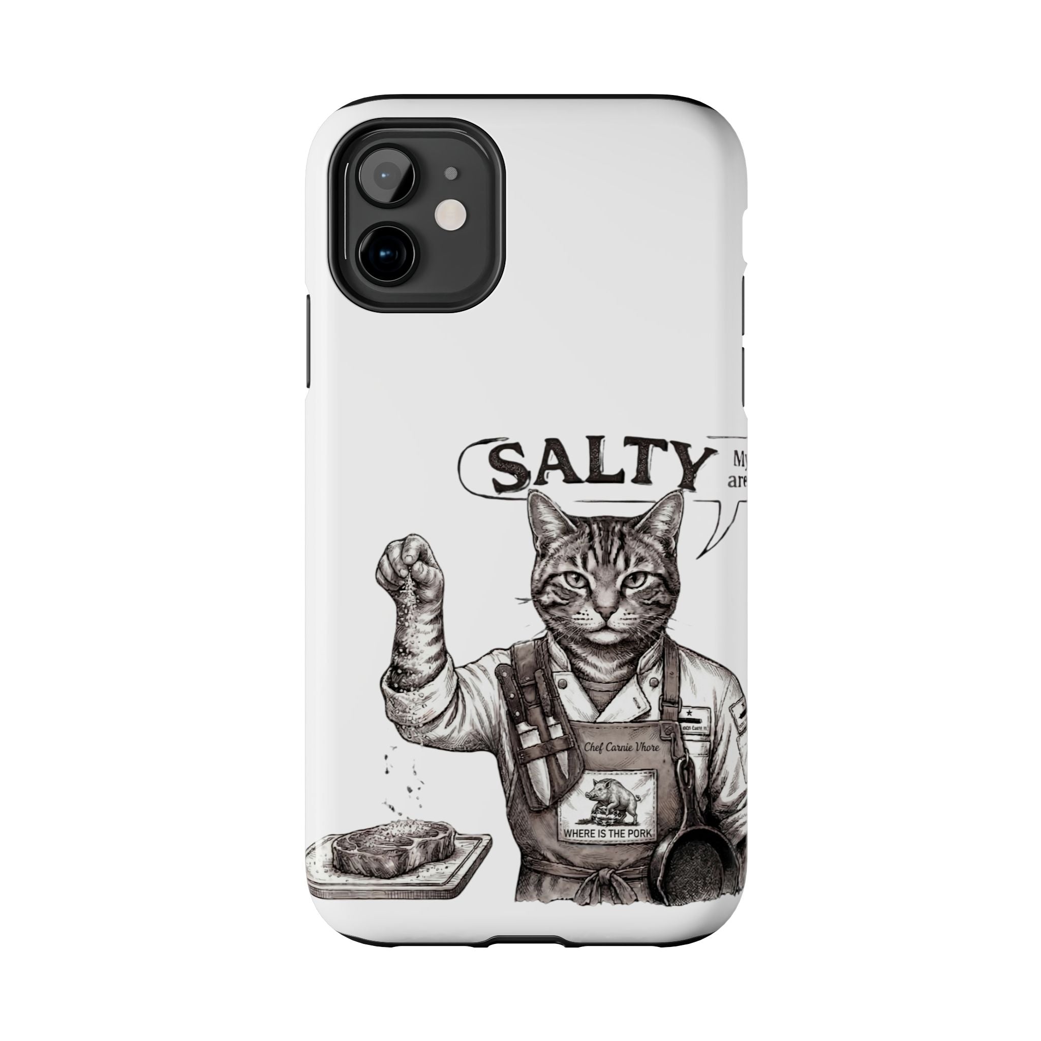 Salty Cat Tough Phone Case — Funny Vintage Fisherman Cat Design