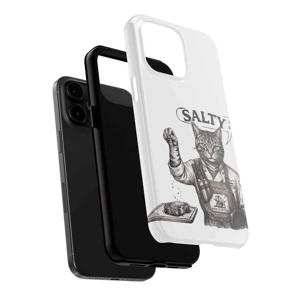 Salty Cat Tough Phone Case — Funny Vintage Fisherman Cat Design