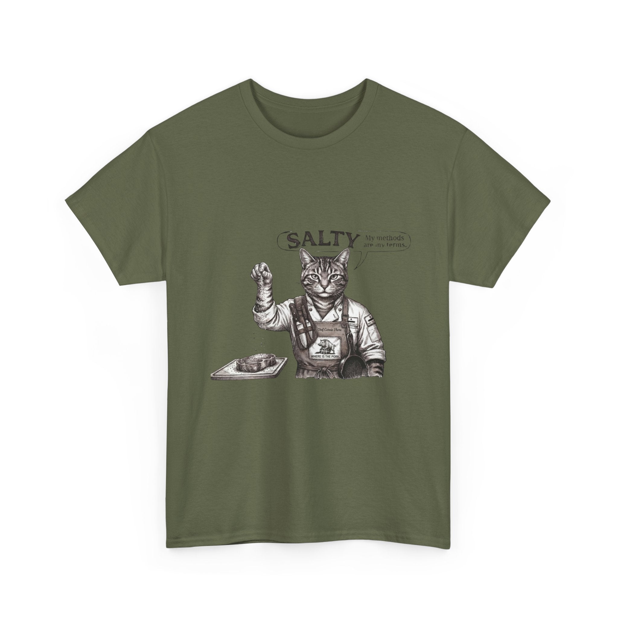 Cat Chef 'Salty' T-Shirt — Vintage Cat Cooking Graphic Tee