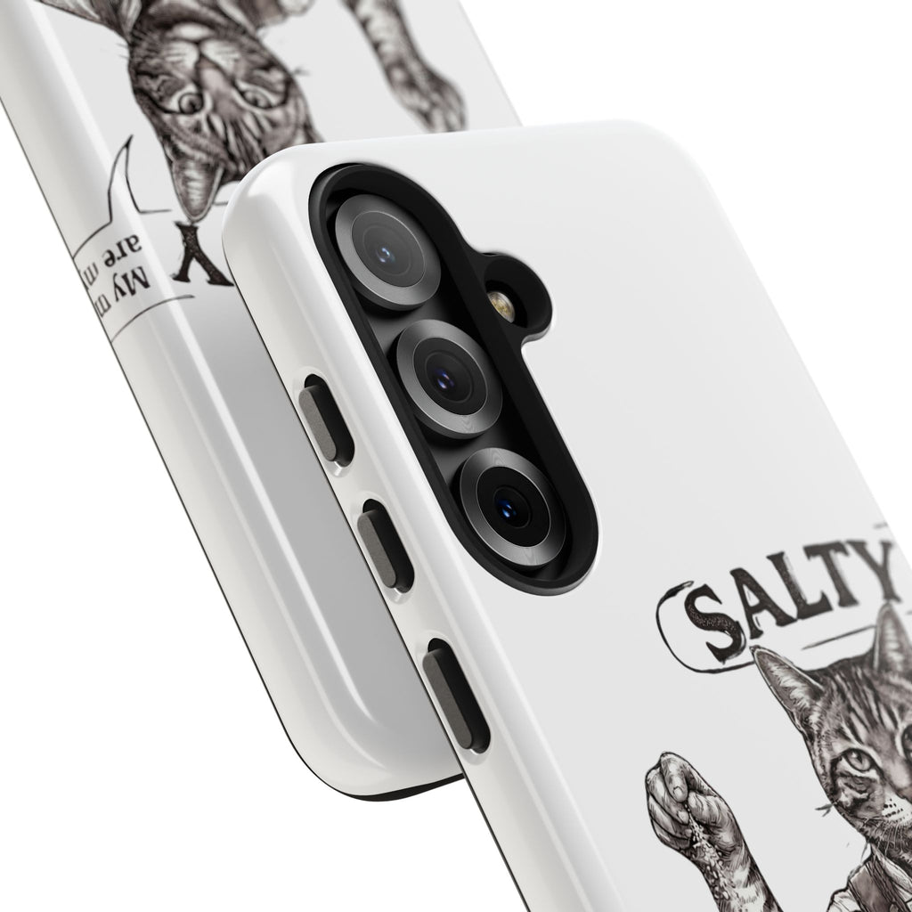 Salty Cat Tough Phone Case — Funny Vintage Fisherman Cat Design