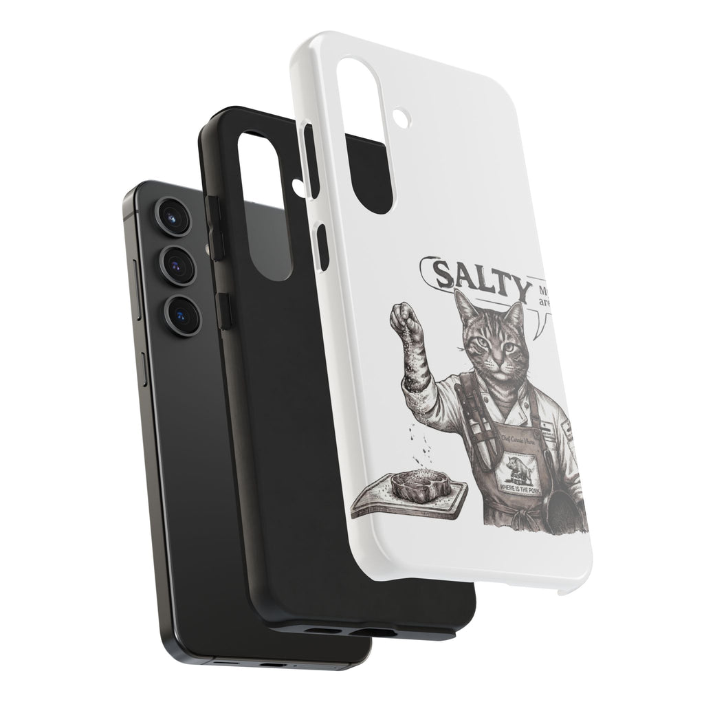 Salty Cat Tough Phone Case — Funny Vintage Fisherman Cat Design