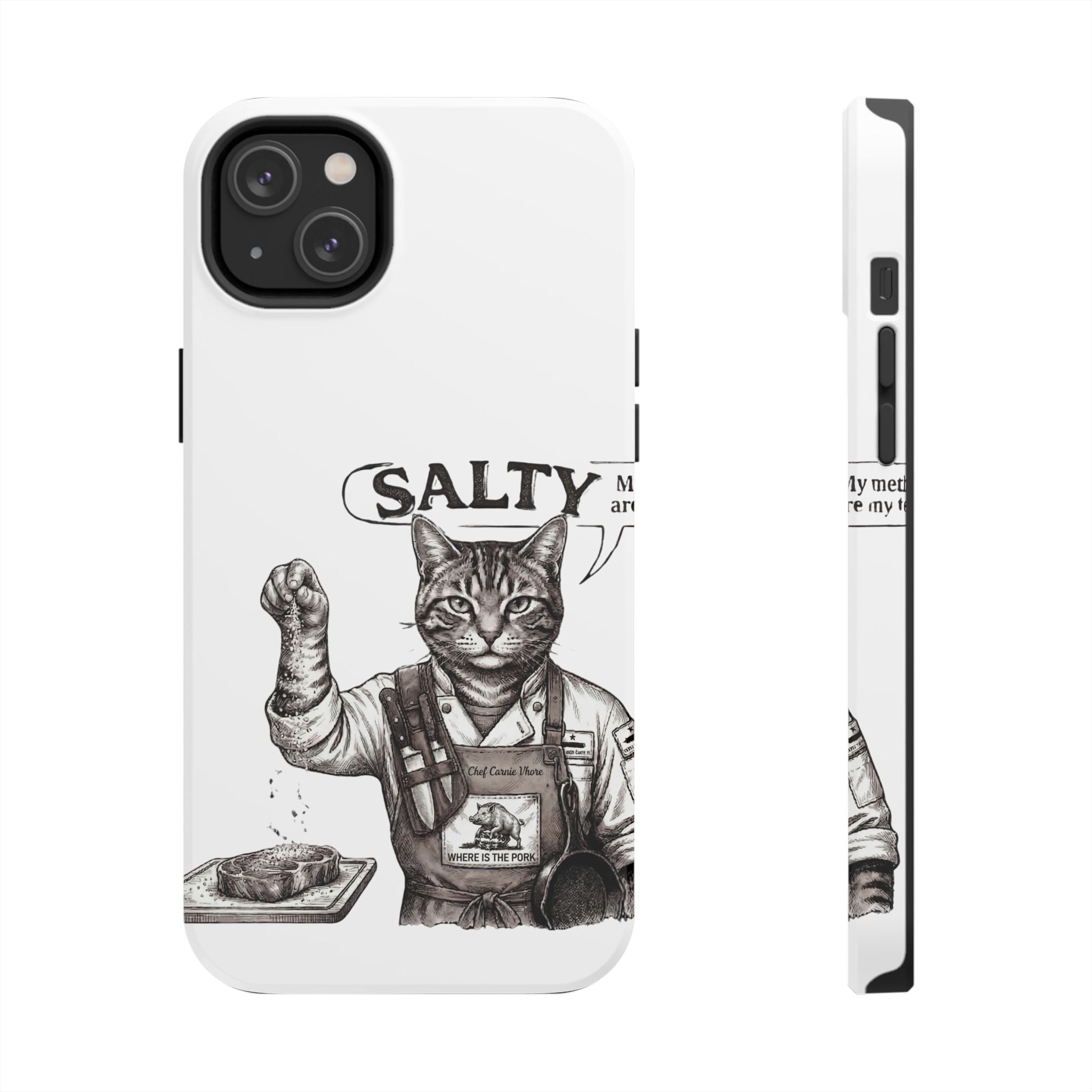 Salty Cat Tough Phone Case — Funny Vintage Fisherman Cat Design