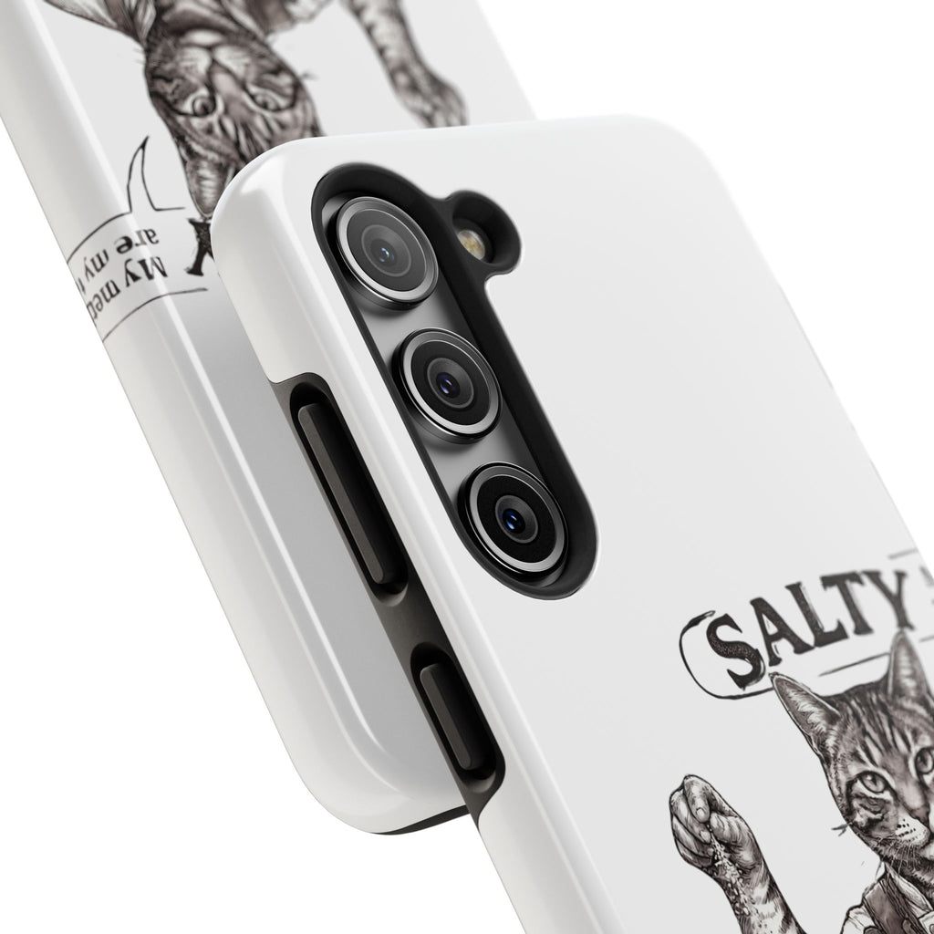 Salty Cat Tough Phone Case — Funny Vintage Fisherman Cat Design