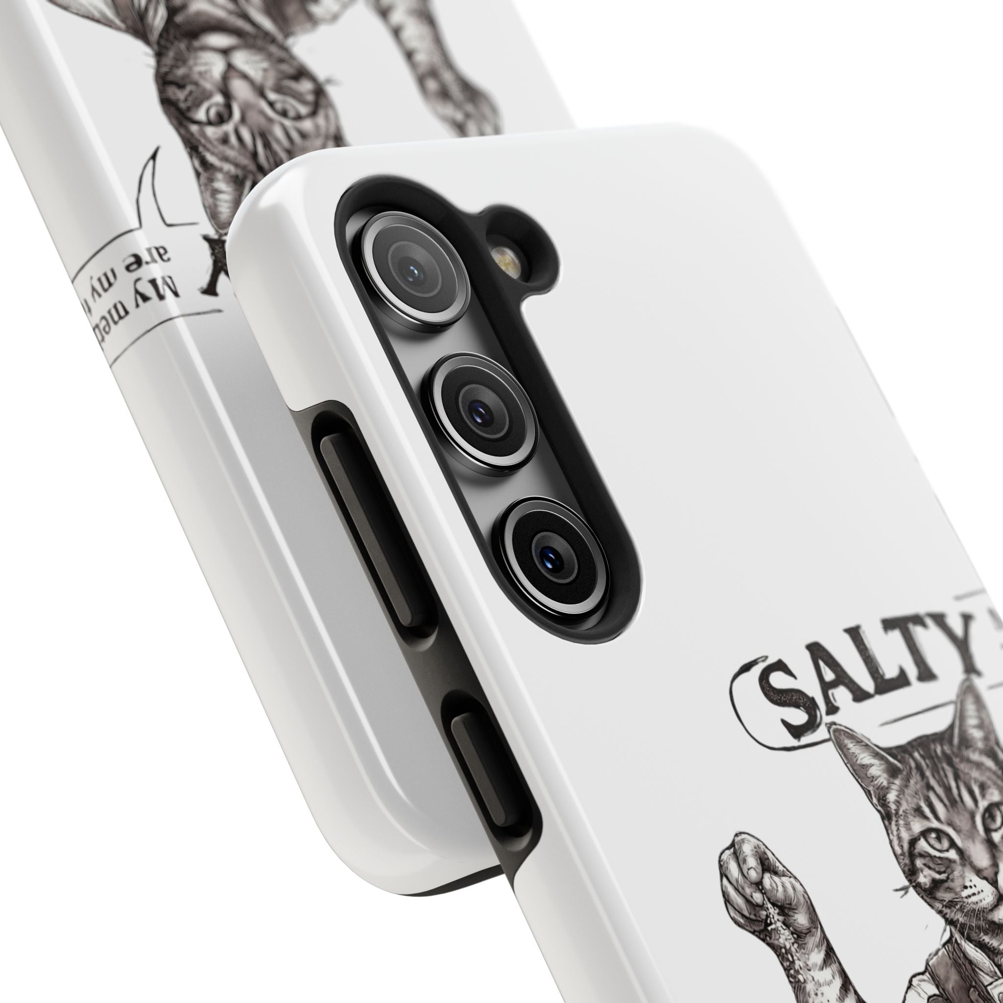 Salty Cat Tough Phone Case — Funny Vintage Fisherman Cat Design