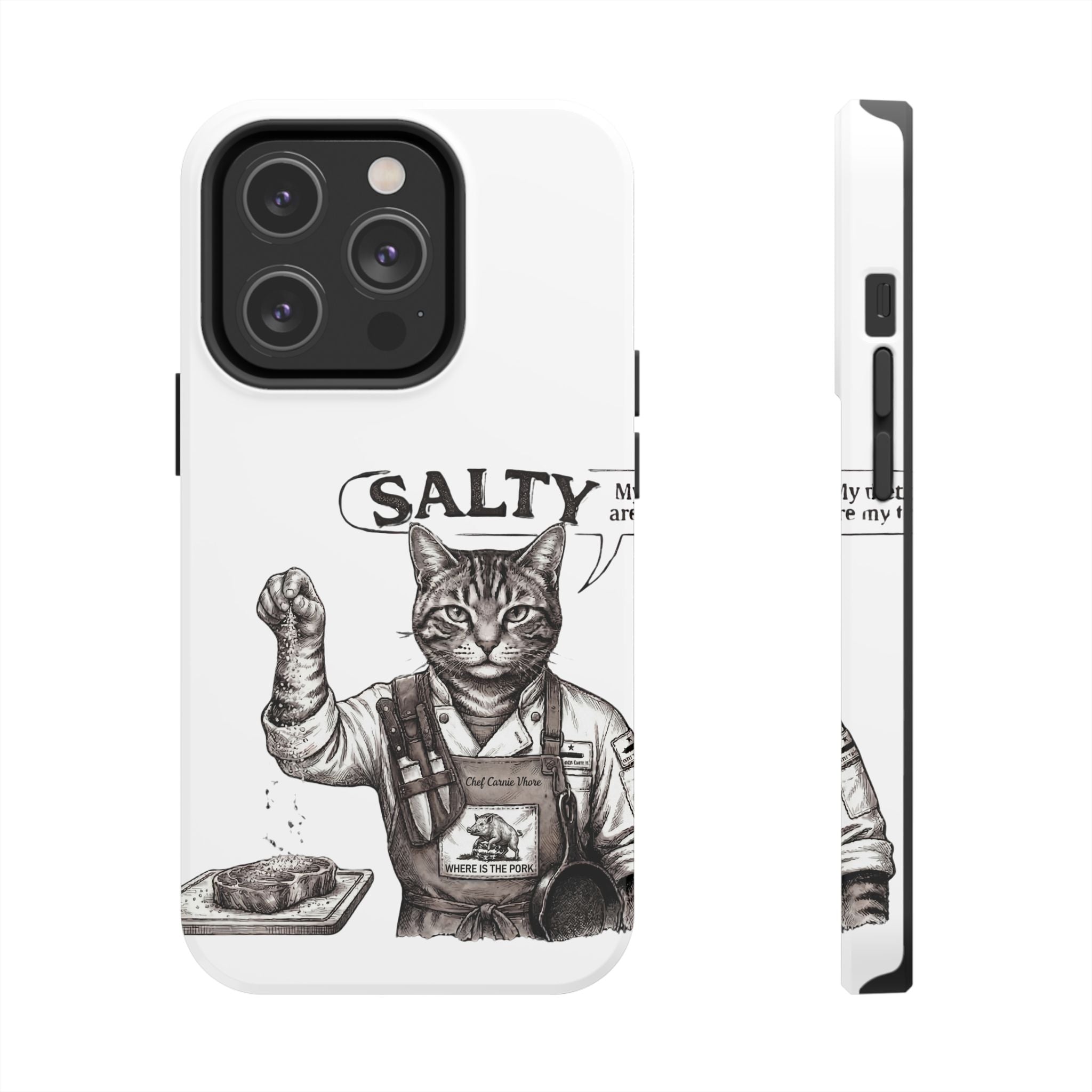 Salty Cat Tough Phone Case — Funny Vintage Fisherman Cat Design