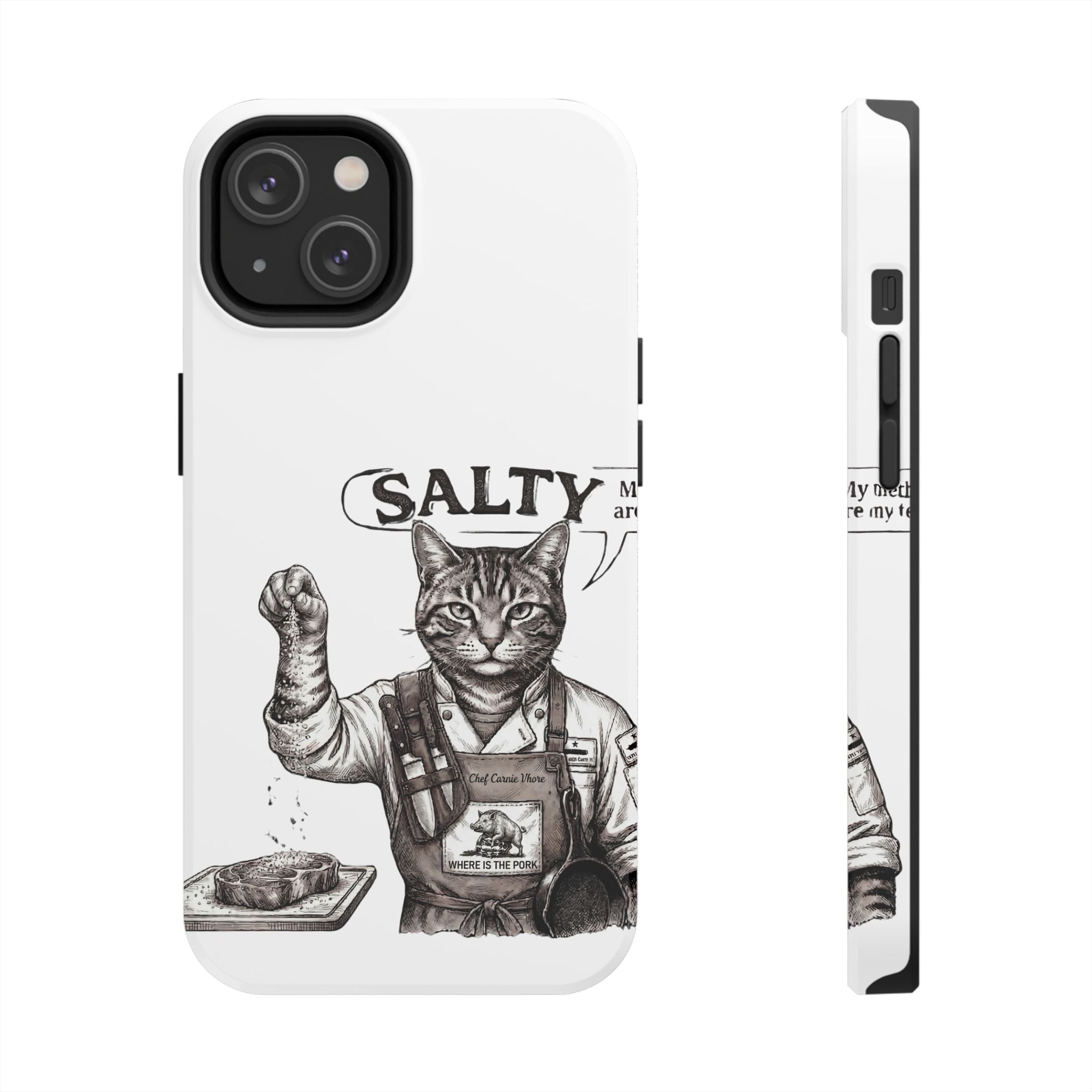Salty Cat Tough Phone Case — Funny Vintage Fisherman Cat Design