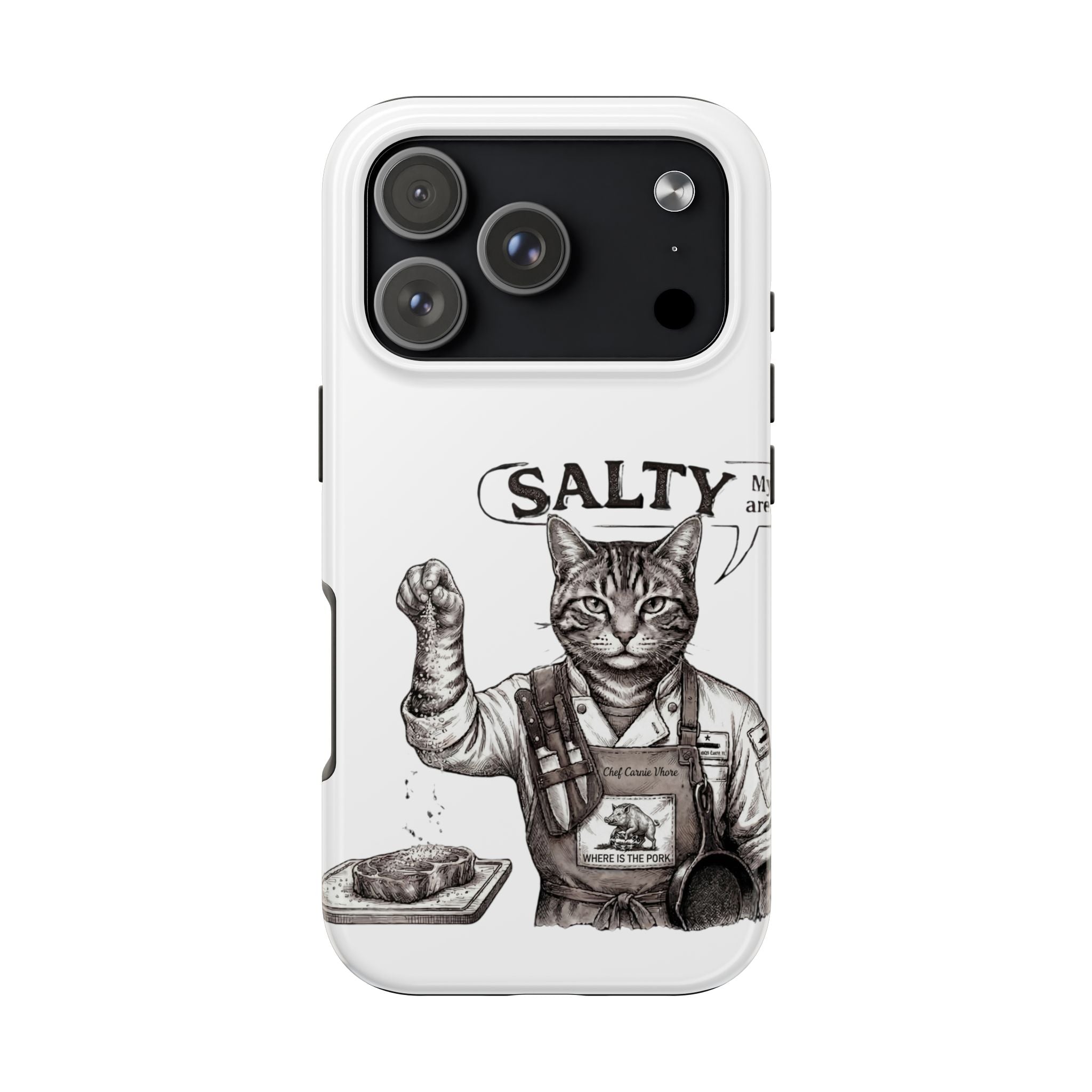 Salty Cat Tough Phone Case — Funny Vintage Fisherman Cat Design